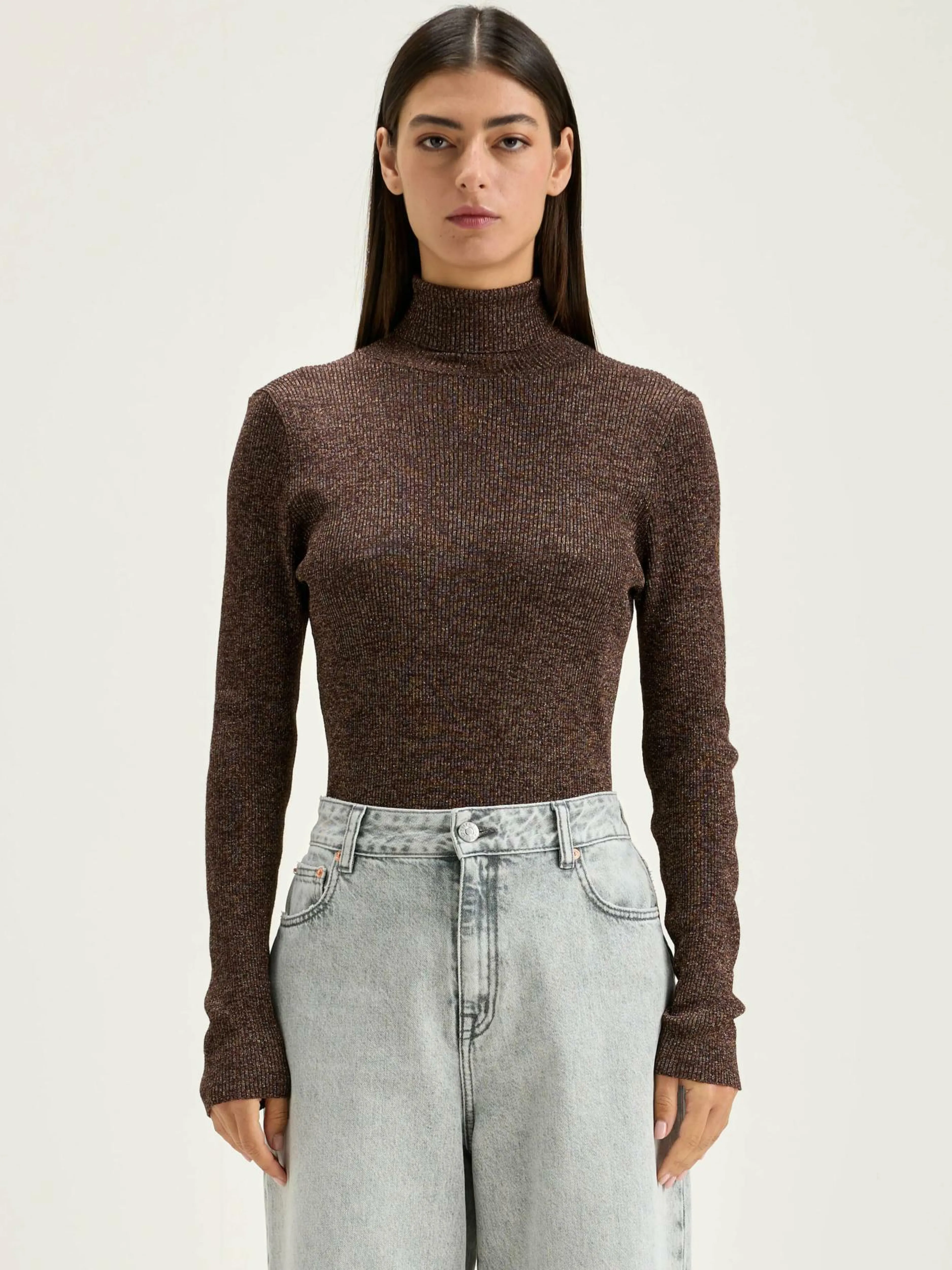 Mailles-Bellerose Pull Col Roulé Anoit Chestnut
