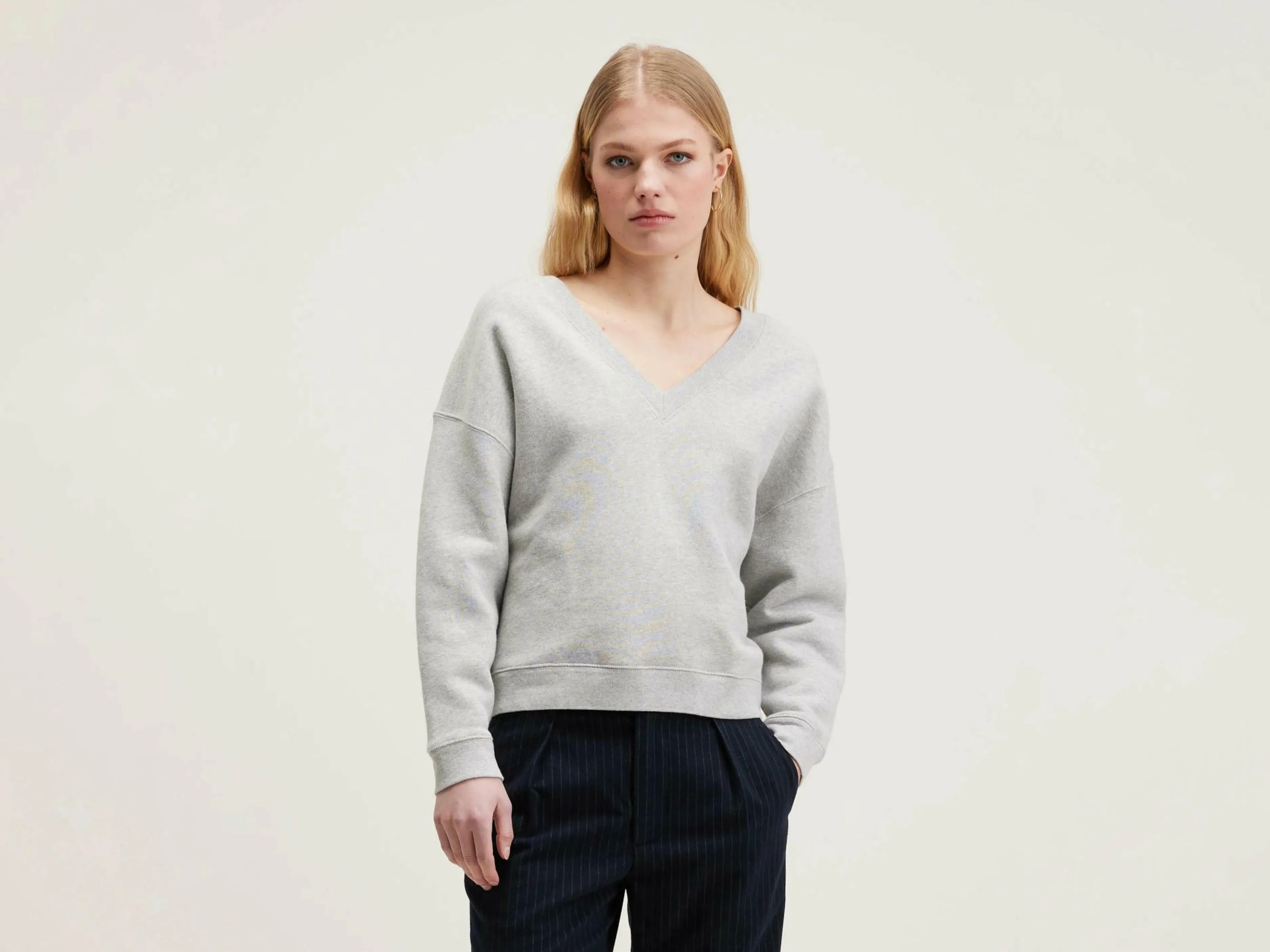 Sweatshirts-Bellerose Pull Col V Fellow Heather grey