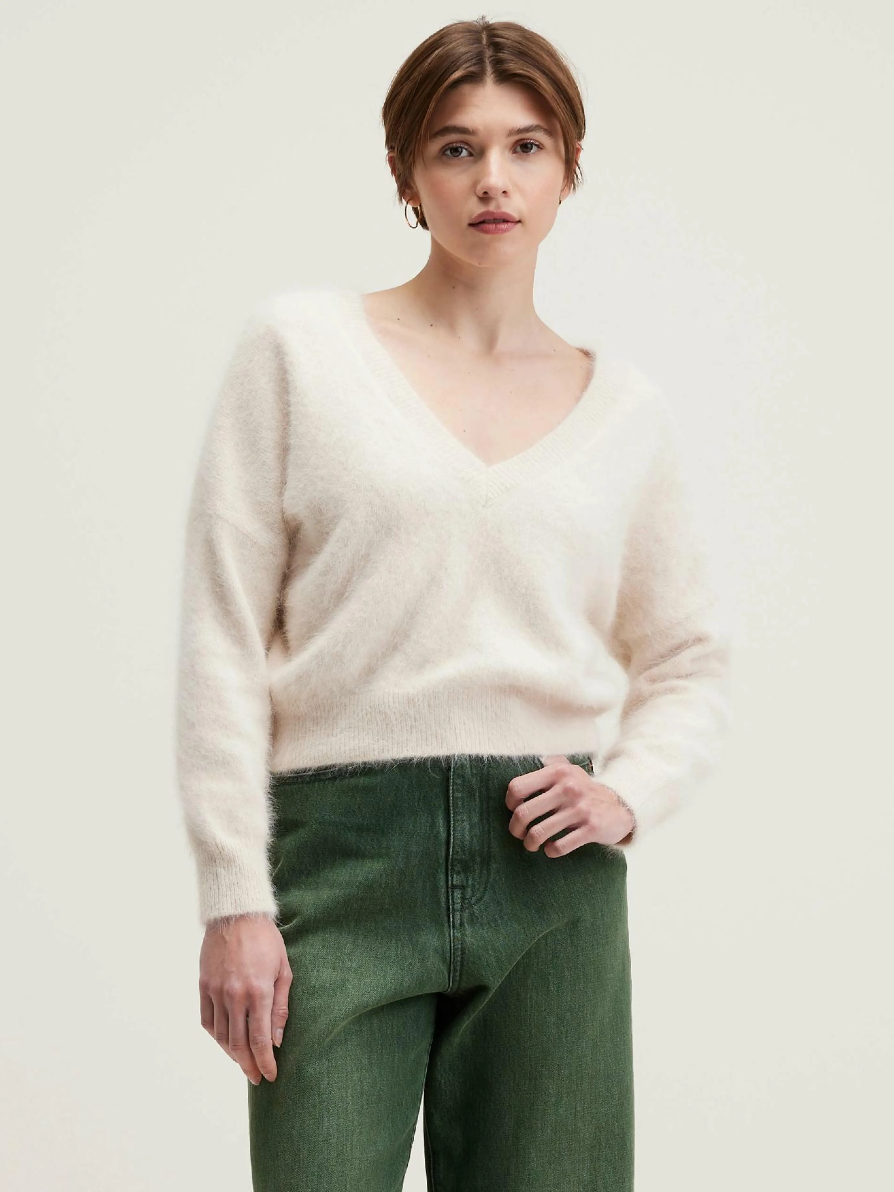 Mailles-Bellerose Pull En Angora Datev Parchemin