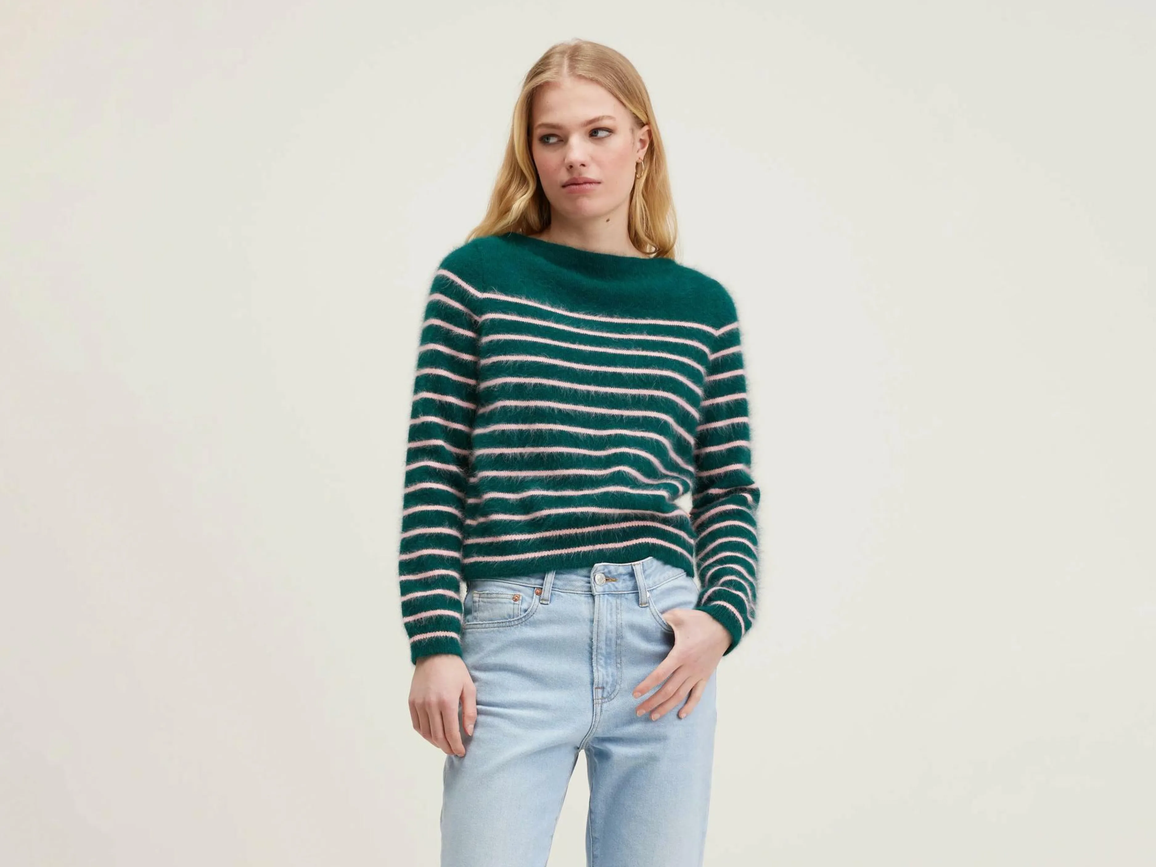 Mailles-Bellerose Pull En Angora Dato Gardenia / Pot pourri