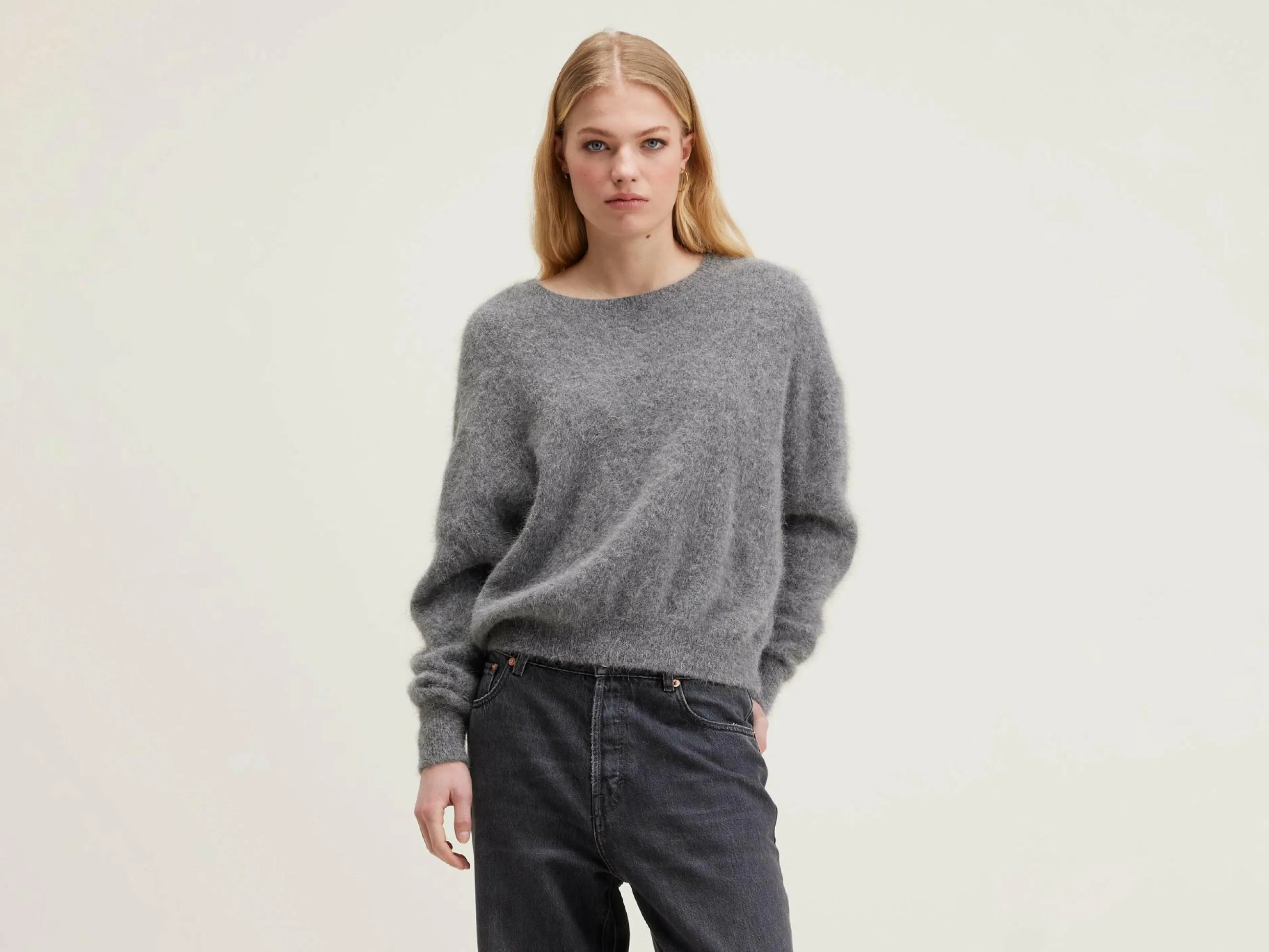 Mailles-Bellerose Pull En Angora Datus Mid grey