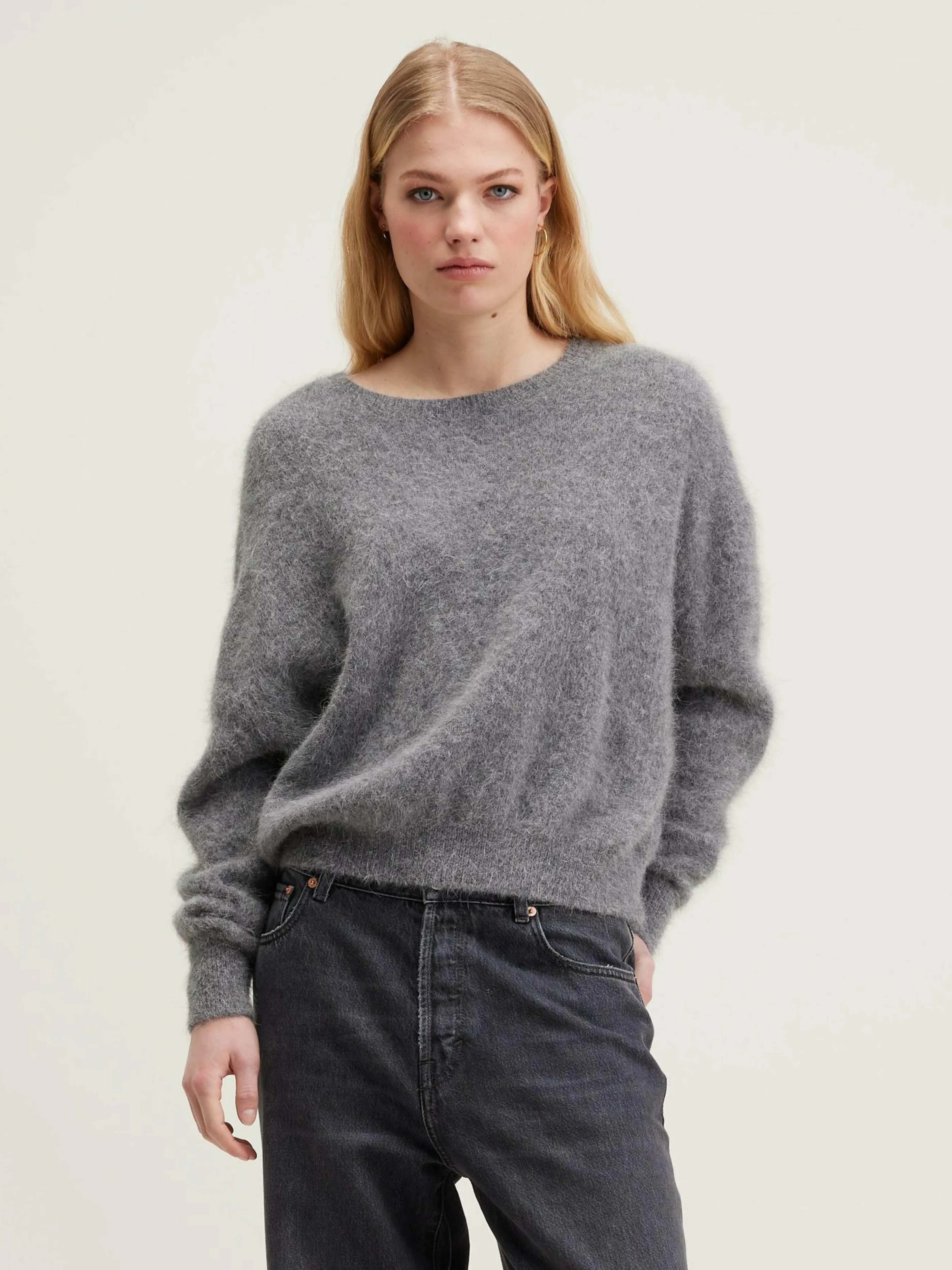 Mailles-Bellerose Pull En Angora Datus Mid grey