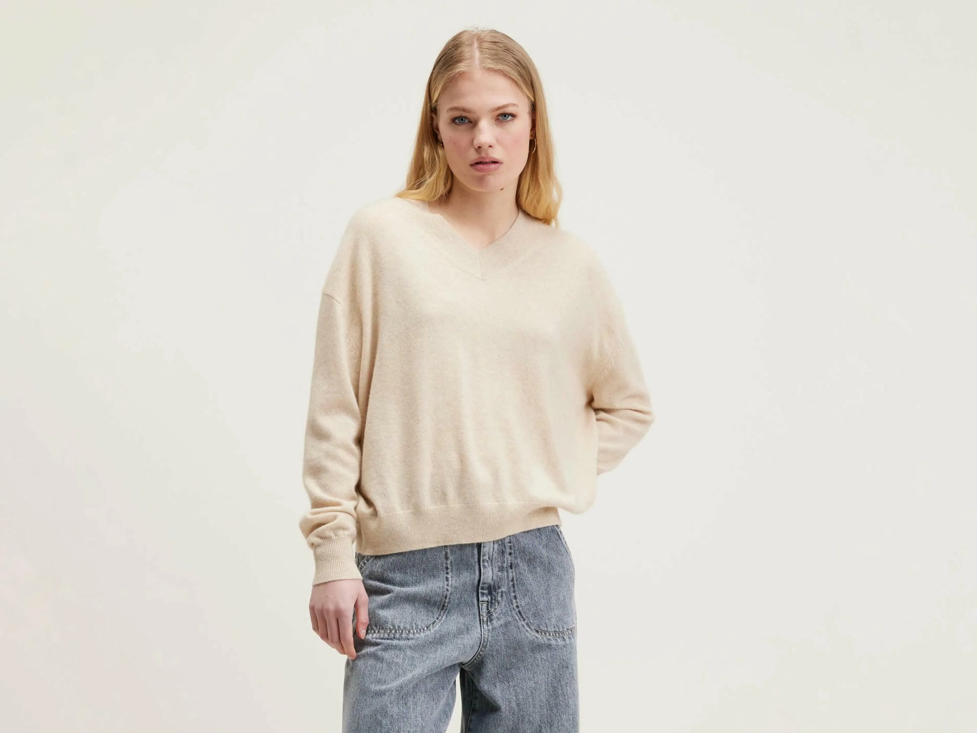 Mailles-Bellerose Pull En Cachemire Slax Oatmeal