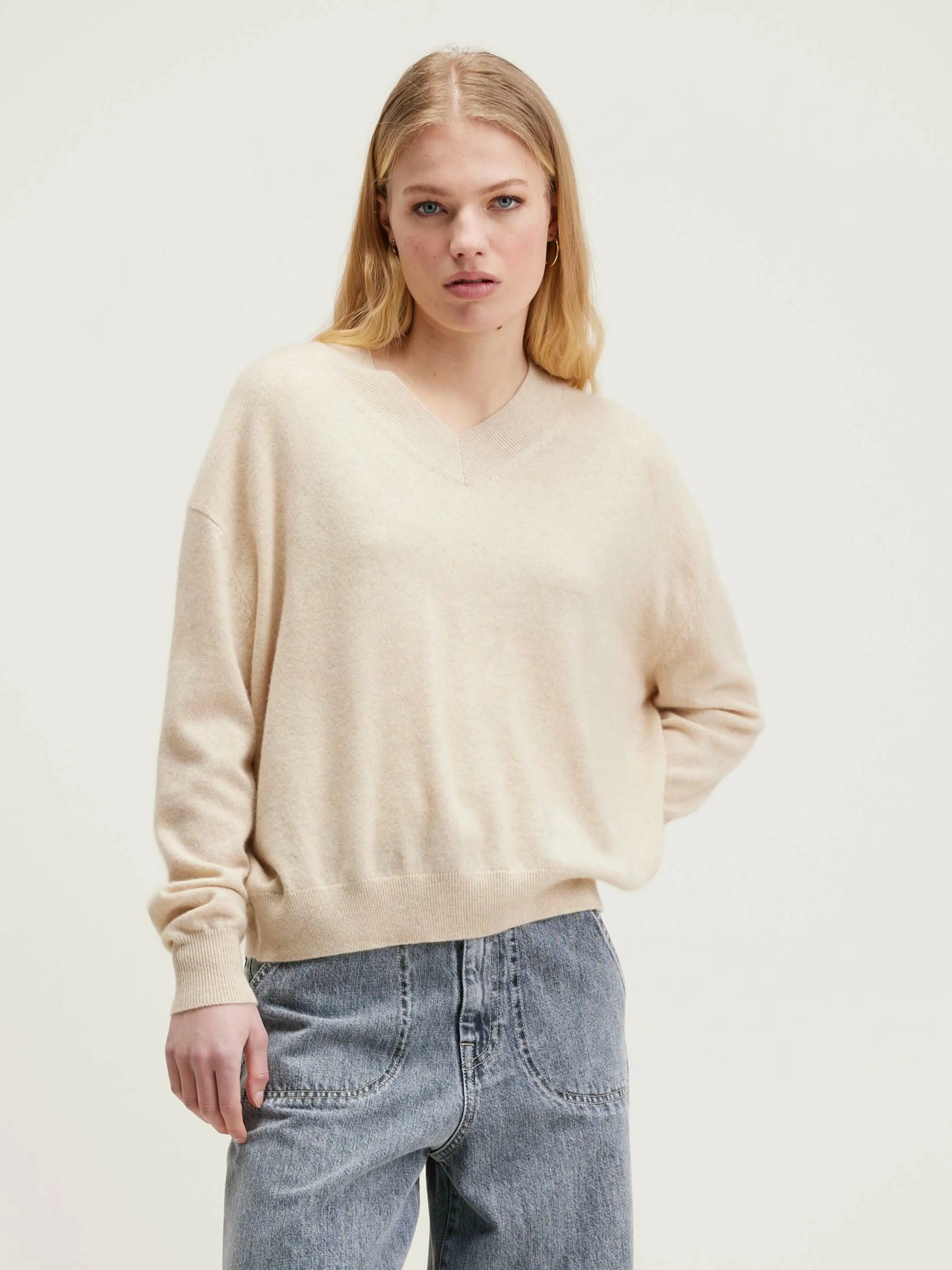 Mailles-Bellerose Pull En Cachemire Slax Oatmeal