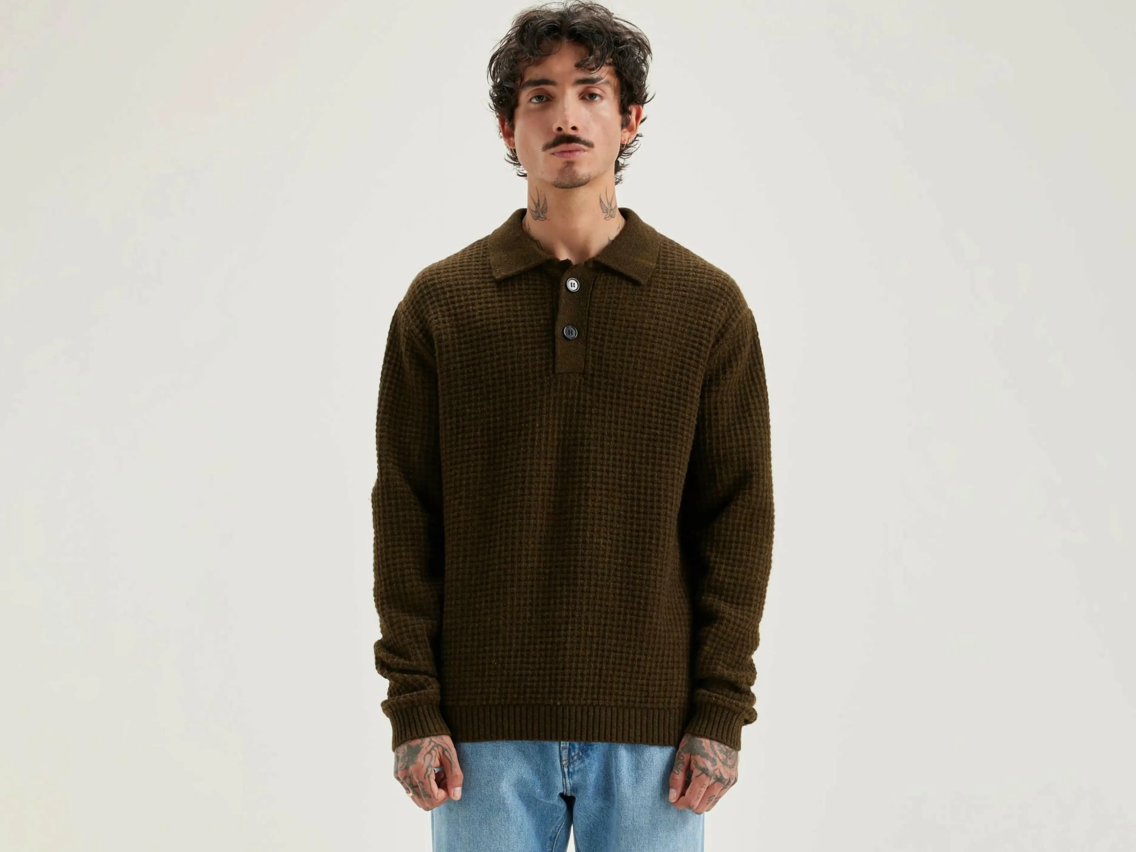 Mailles-Bellerose Pull Style Polo Allos Olive