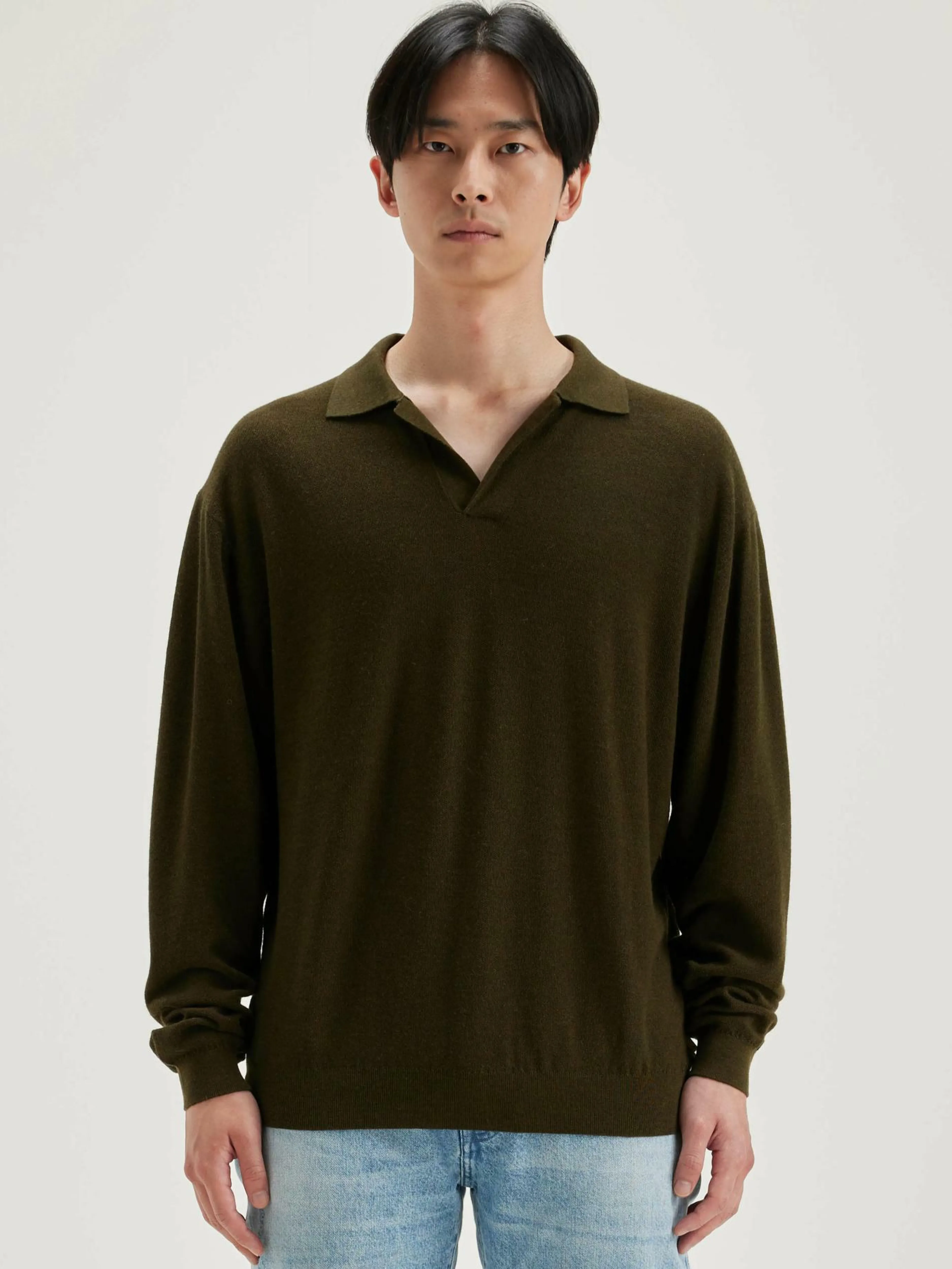Mailles-Bellerose Pull Style Polo Alot Olive