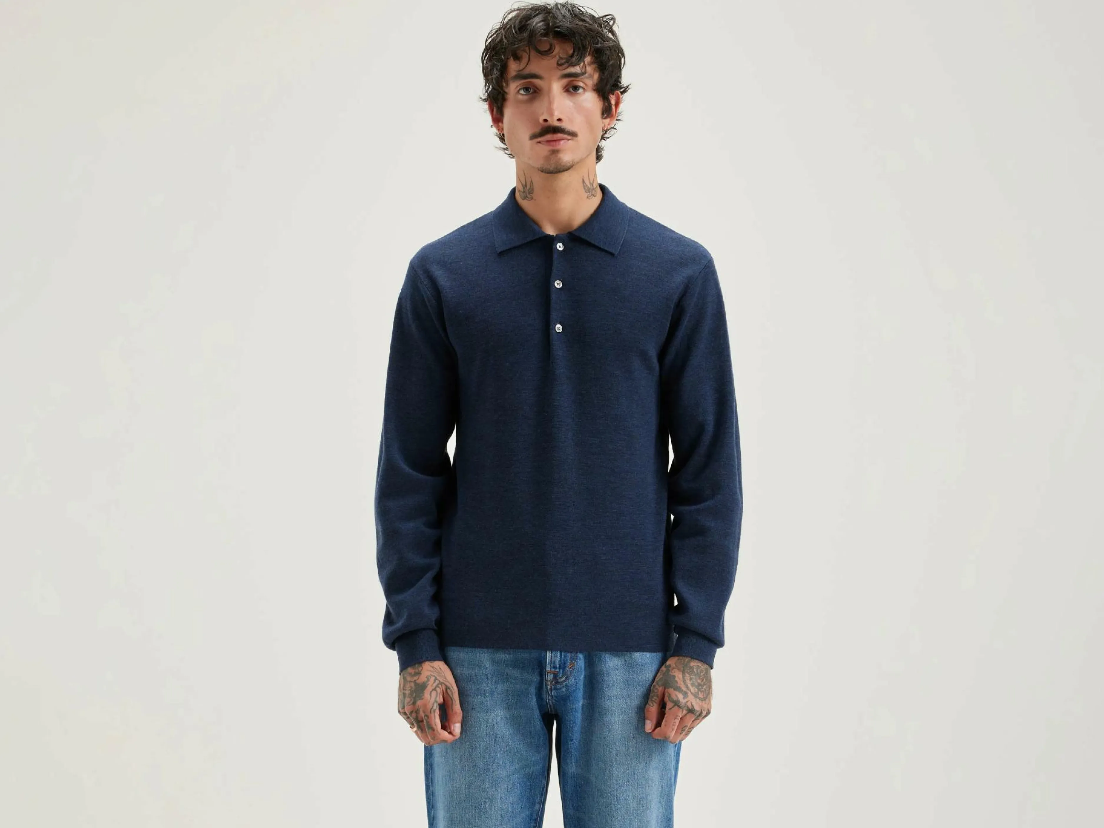 Mailles-Bellerose Pull Style Polo Dynol Night shadow
