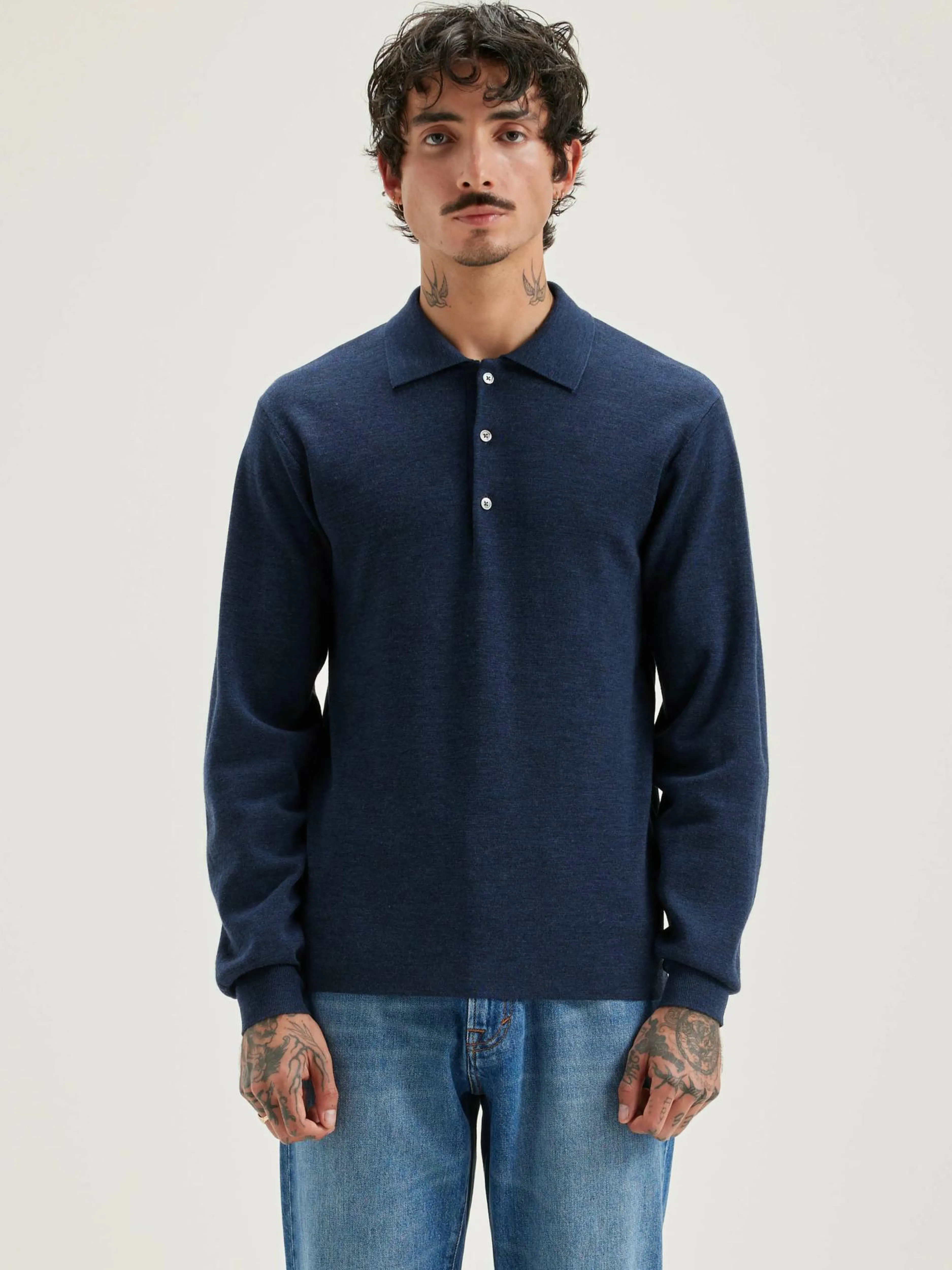 Mailles-Bellerose Pull Style Polo Dynol Night shadow