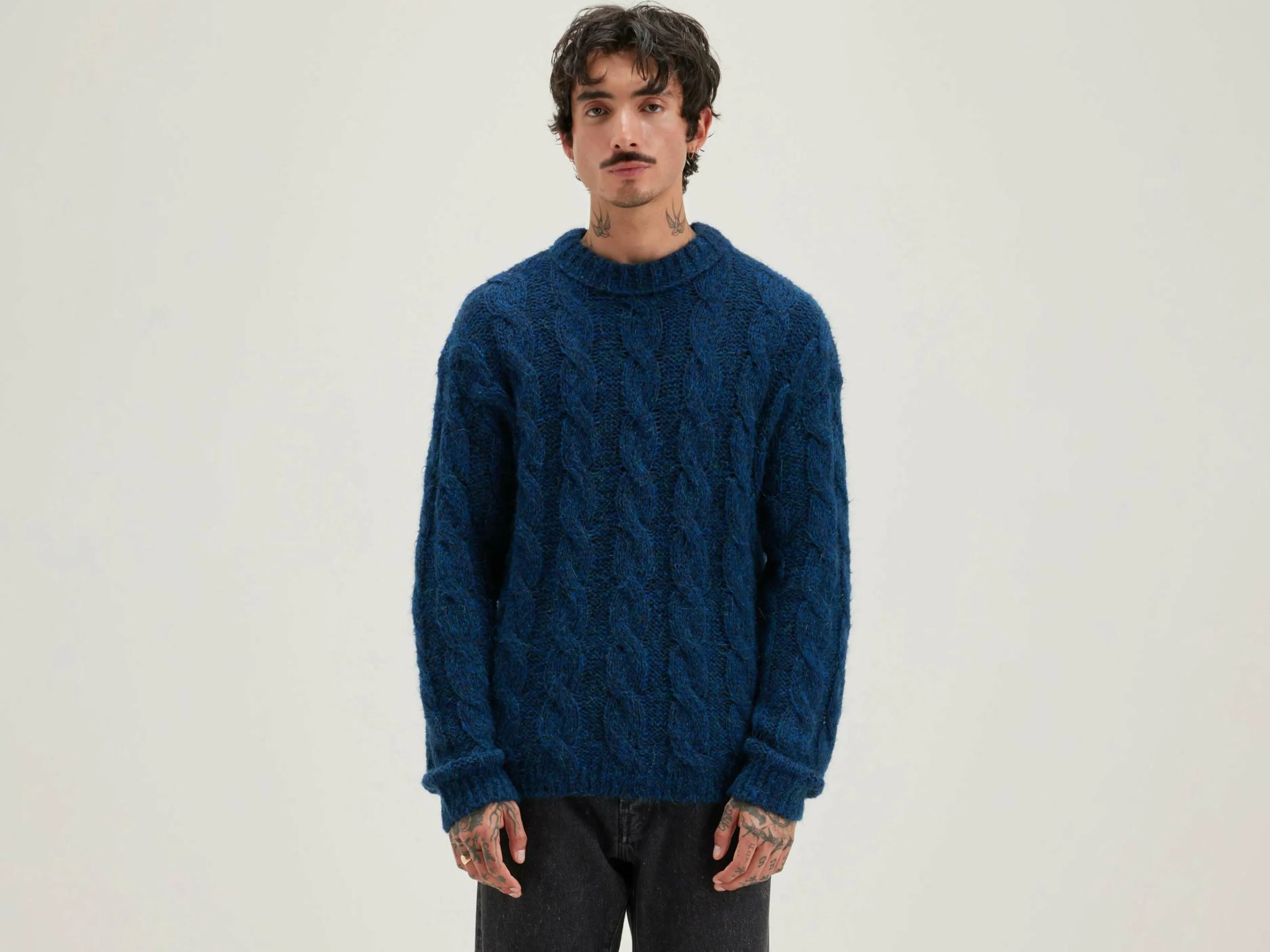 Mailles-Bellerose Pull Torsadé Noft Fir / Naval