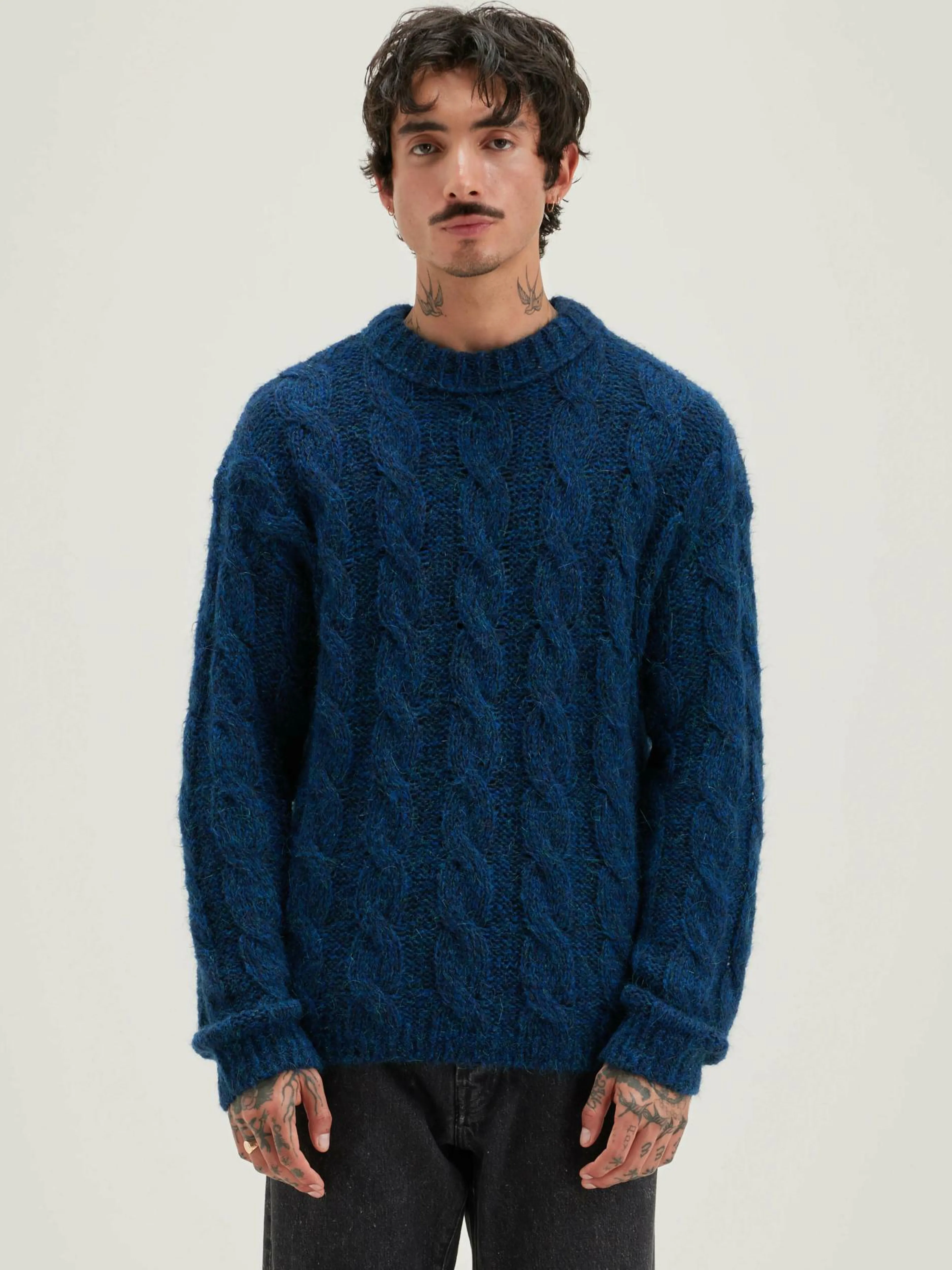 Mailles-Bellerose Pull Torsadé Noft Fir / Naval