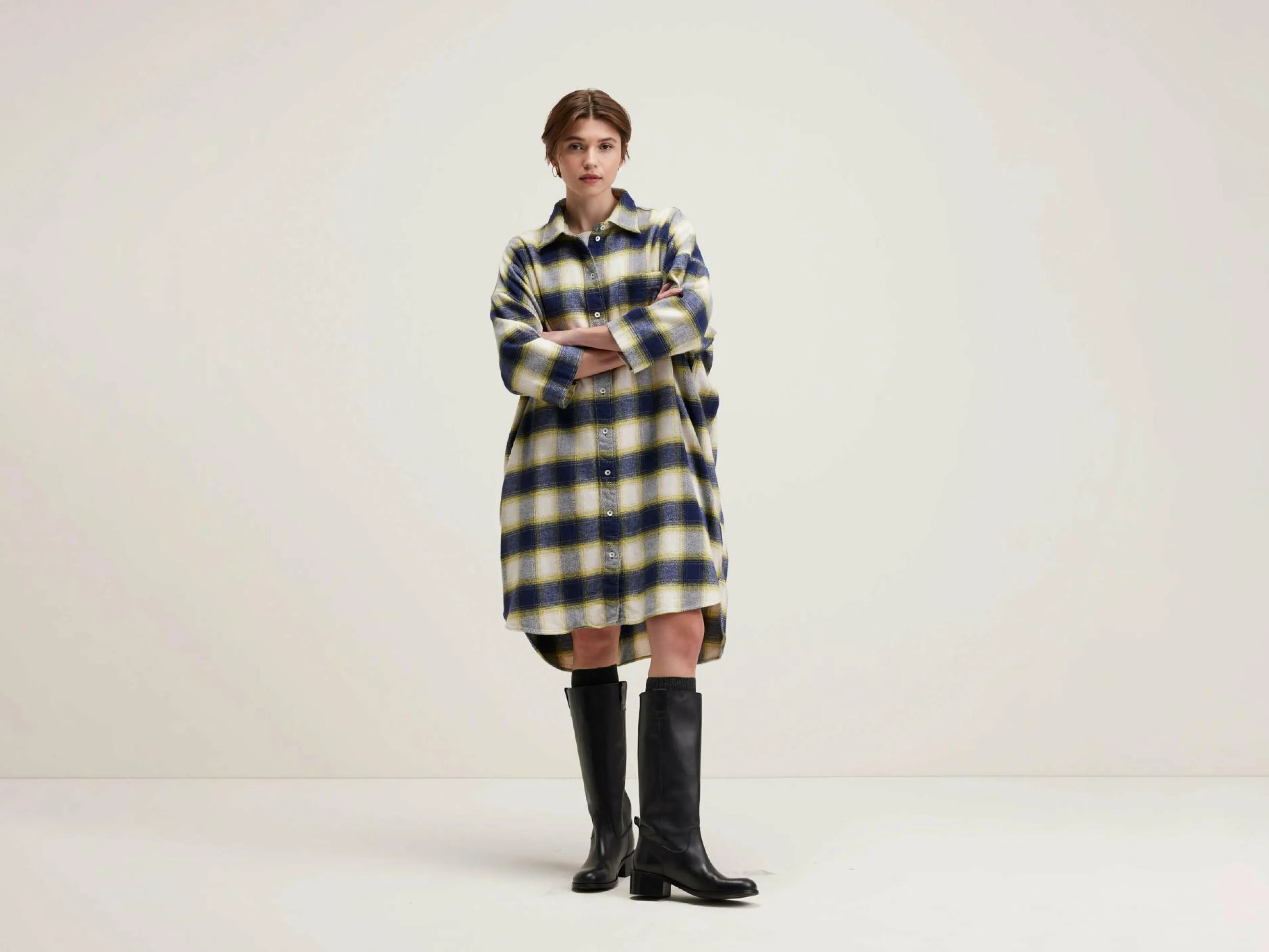 Robes-Bellerose Robe Chemise Gladys Blueberry / Fluo / Shell