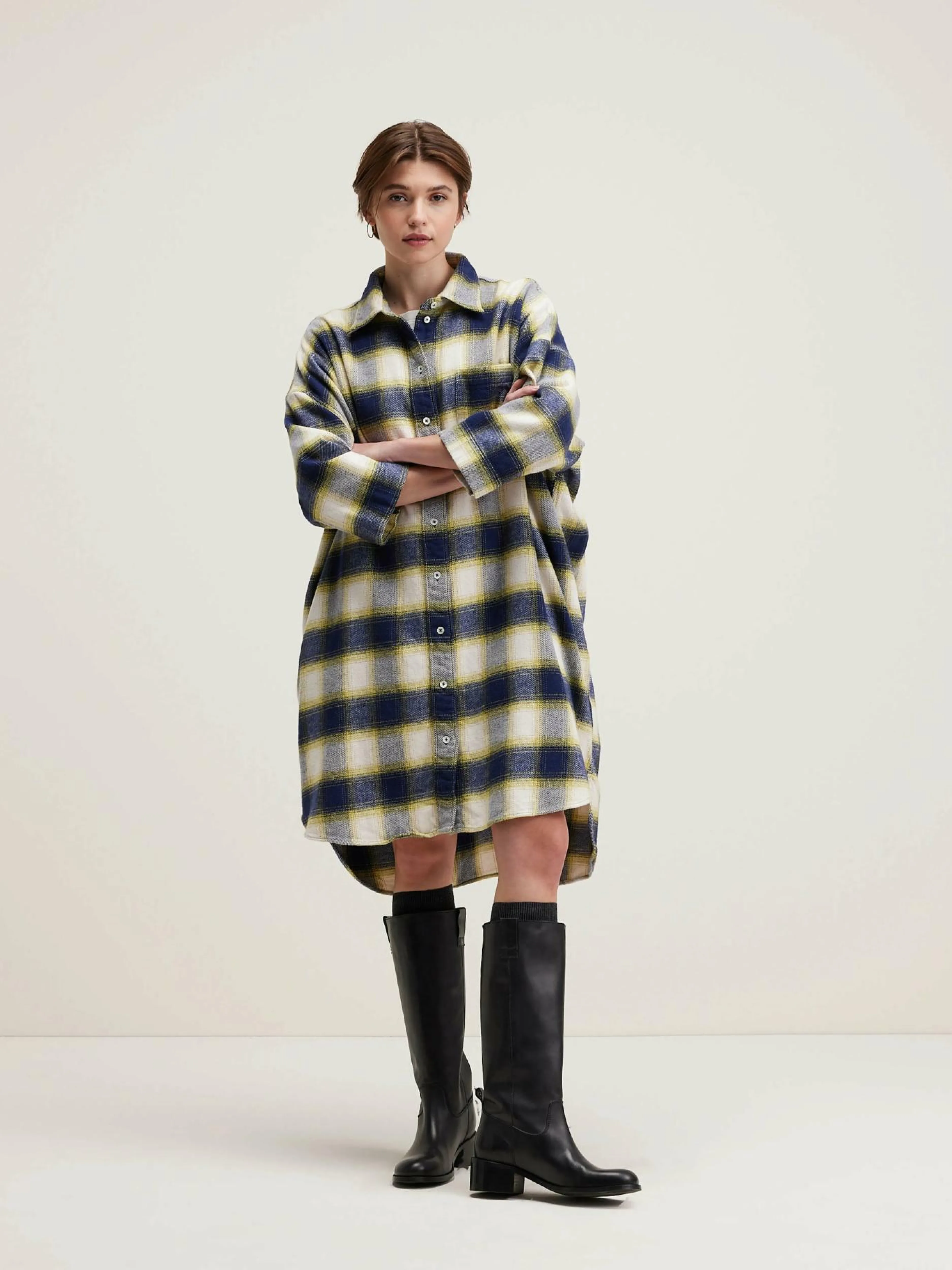 Robes-Bellerose Robe Chemise Gladys Blueberry / Fluo / Shell