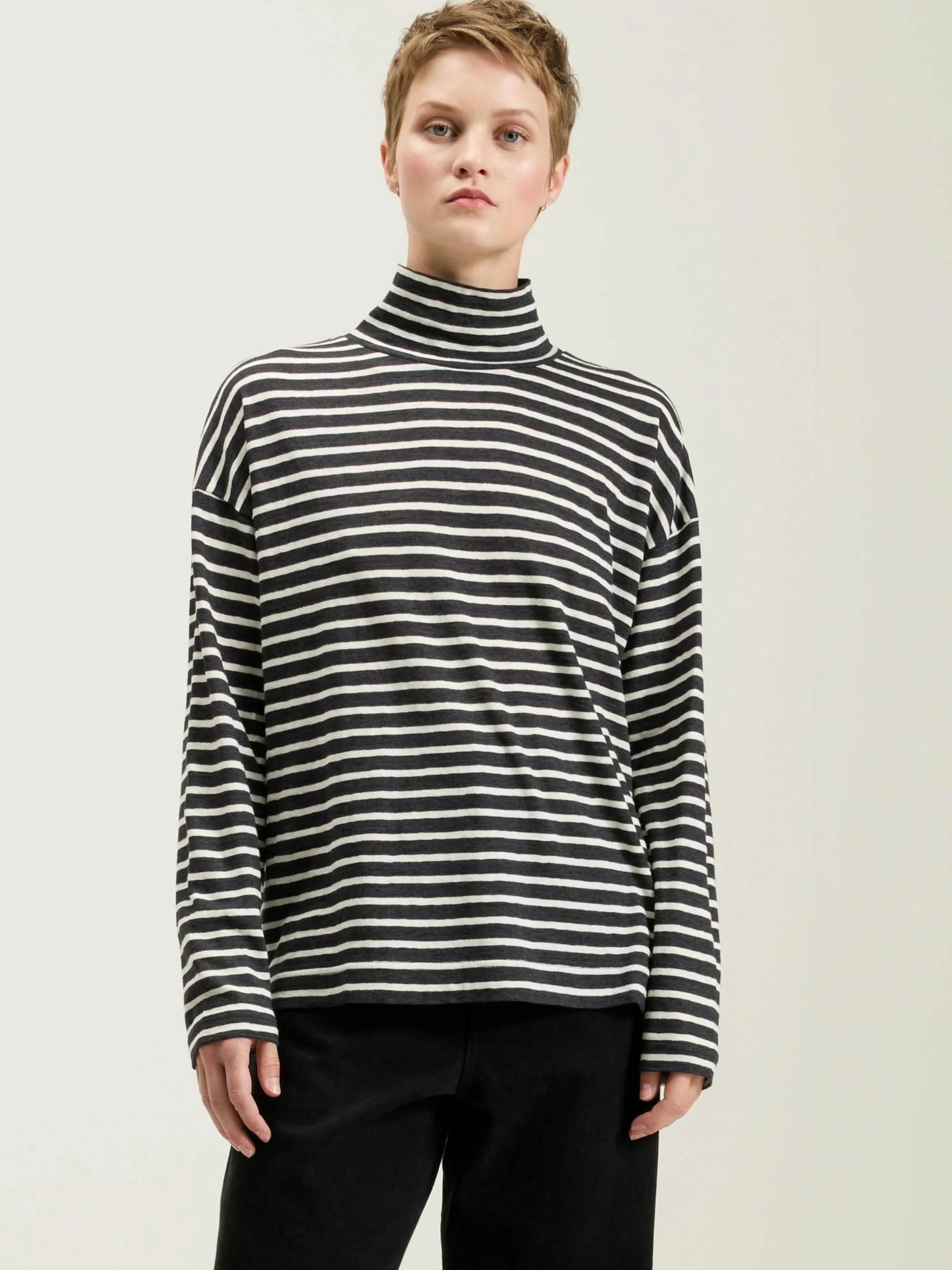 Mailles-Sarahwear T-shirt Col Roulé Rayé Foggy