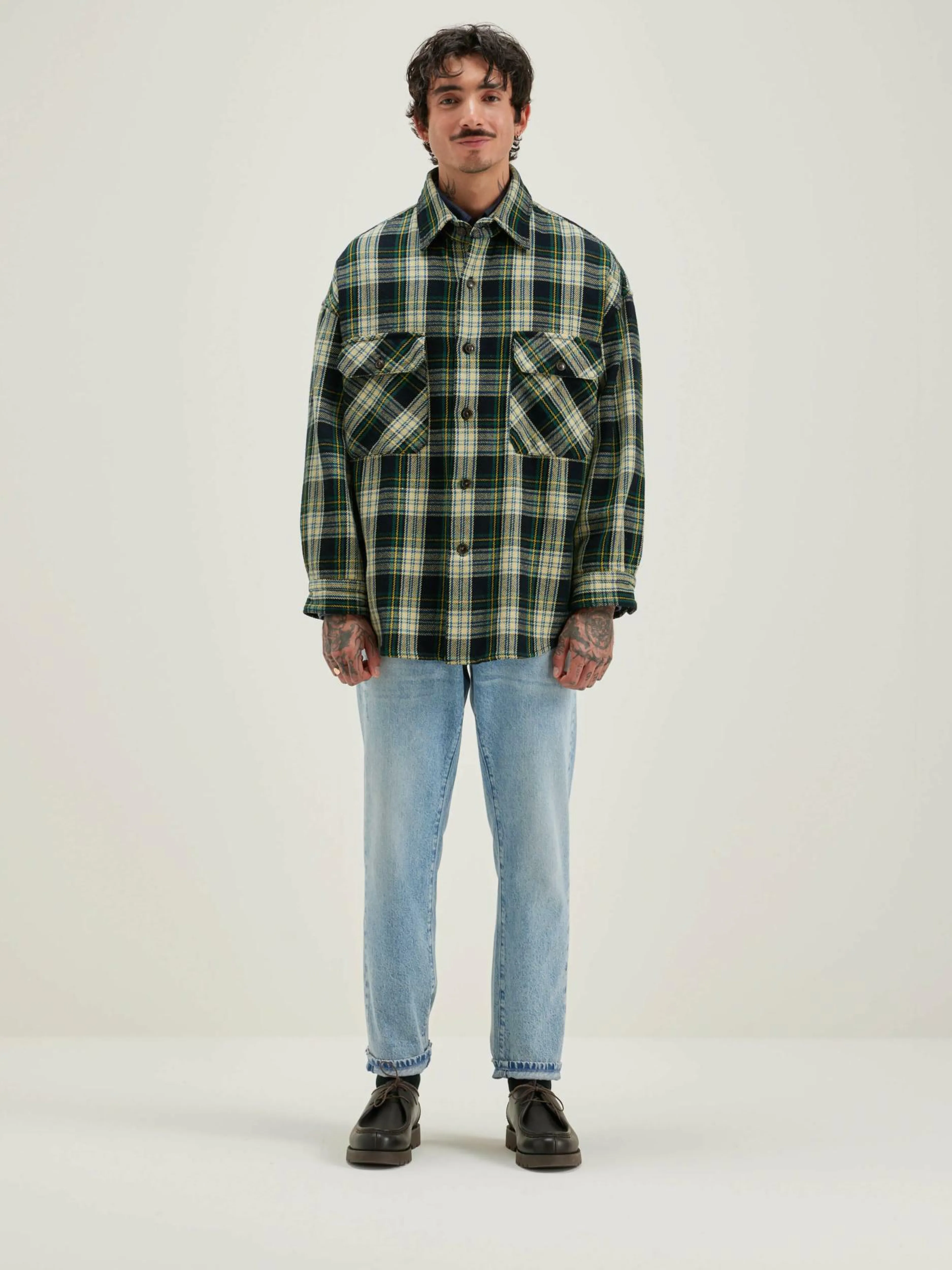 Manteaux & Vestes-Bellerose Surchemise à Carreaux Grown Deep well / Sea pine