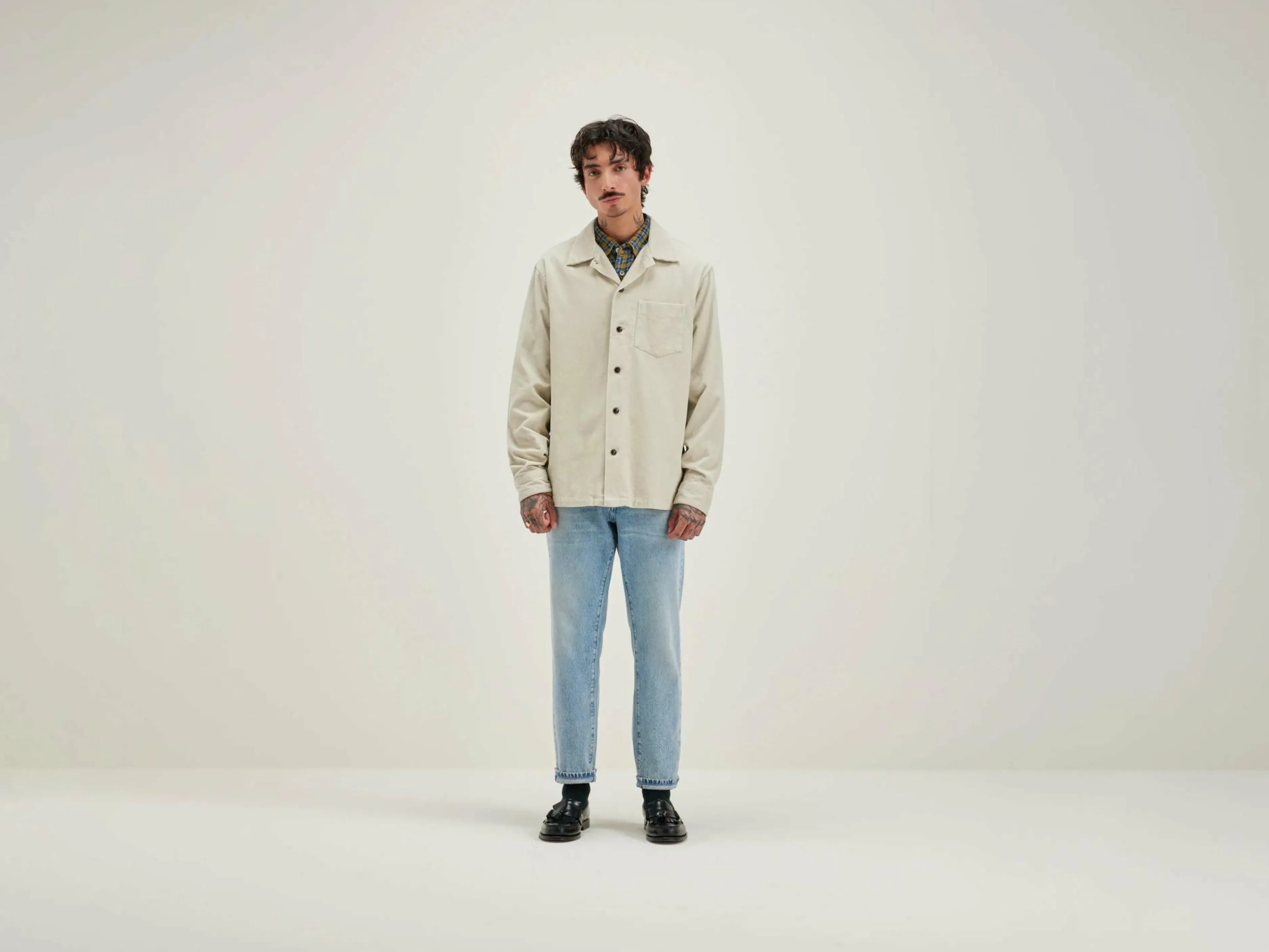 Manteaux & Vestes-Bellerose Surchemise En Velours Goney Craie