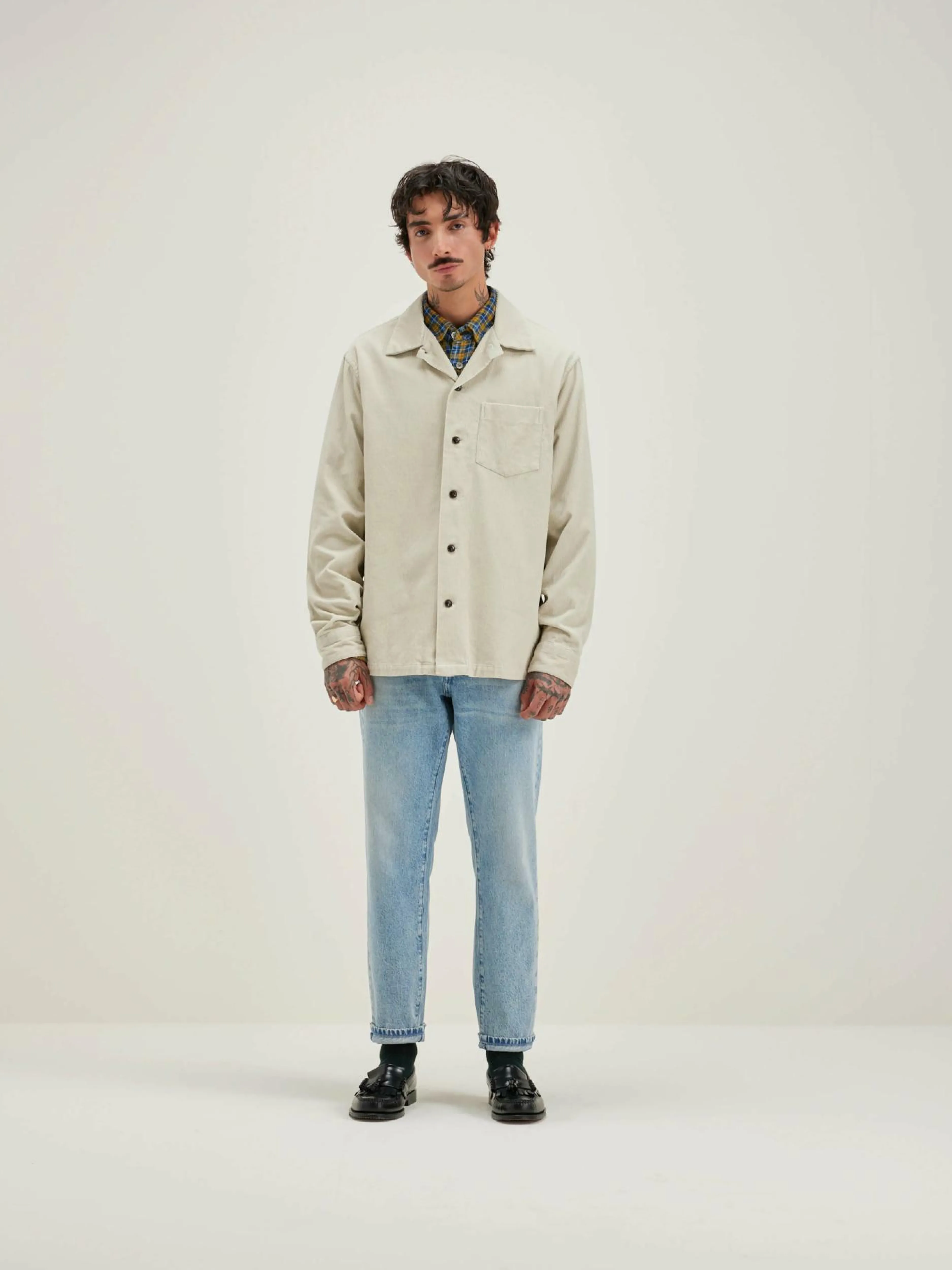 Manteaux & Vestes-Bellerose Surchemise En Velours Goney Craie