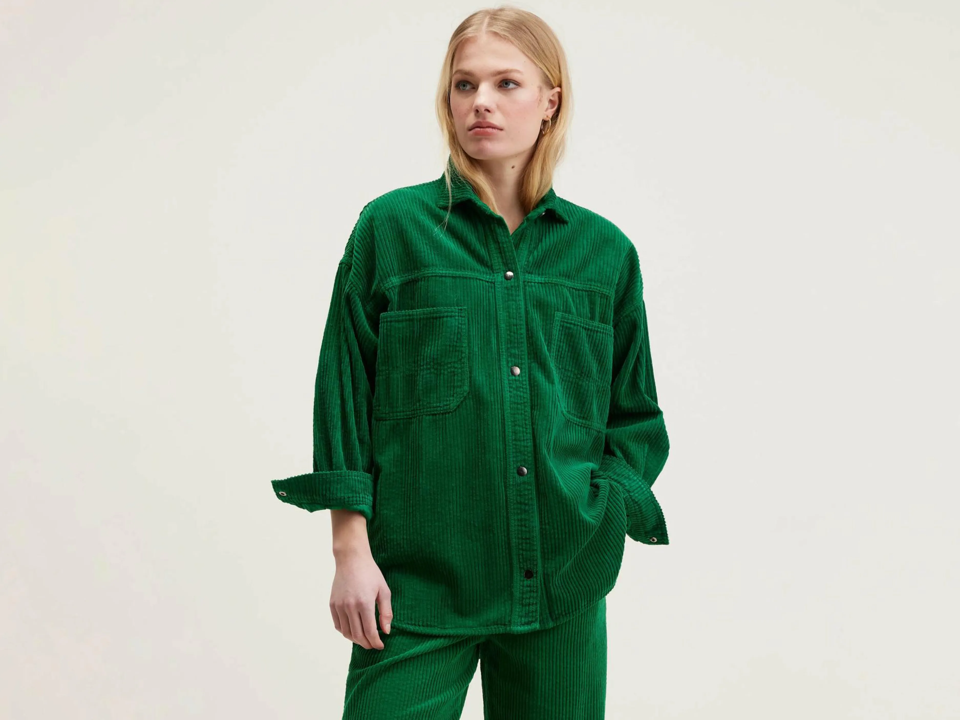 Manteaux & Vestes-Bellerose Surchemise En Velours Guru Chlorophile