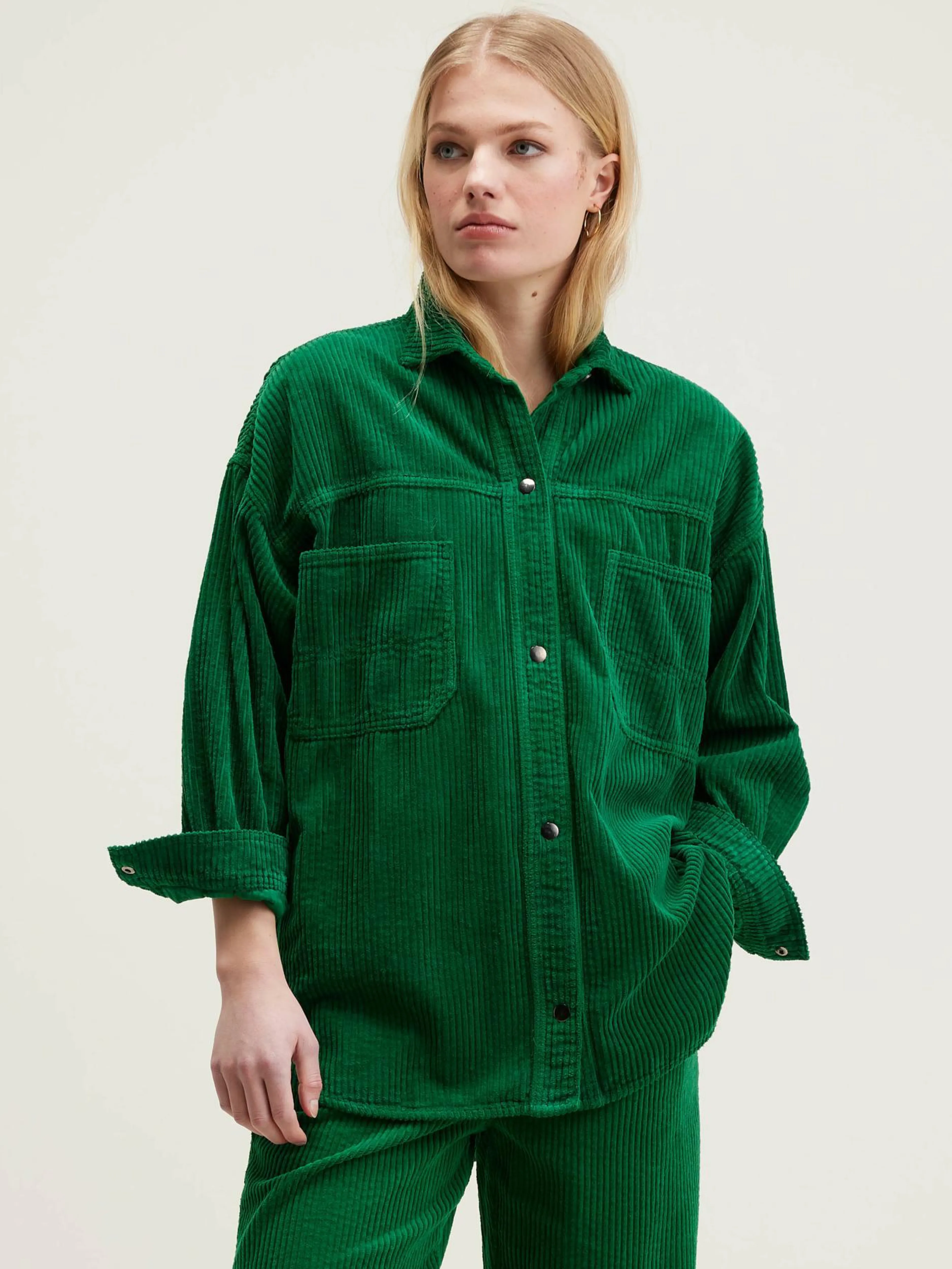 Manteaux & Vestes-Bellerose Surchemise En Velours Guru Chlorophile