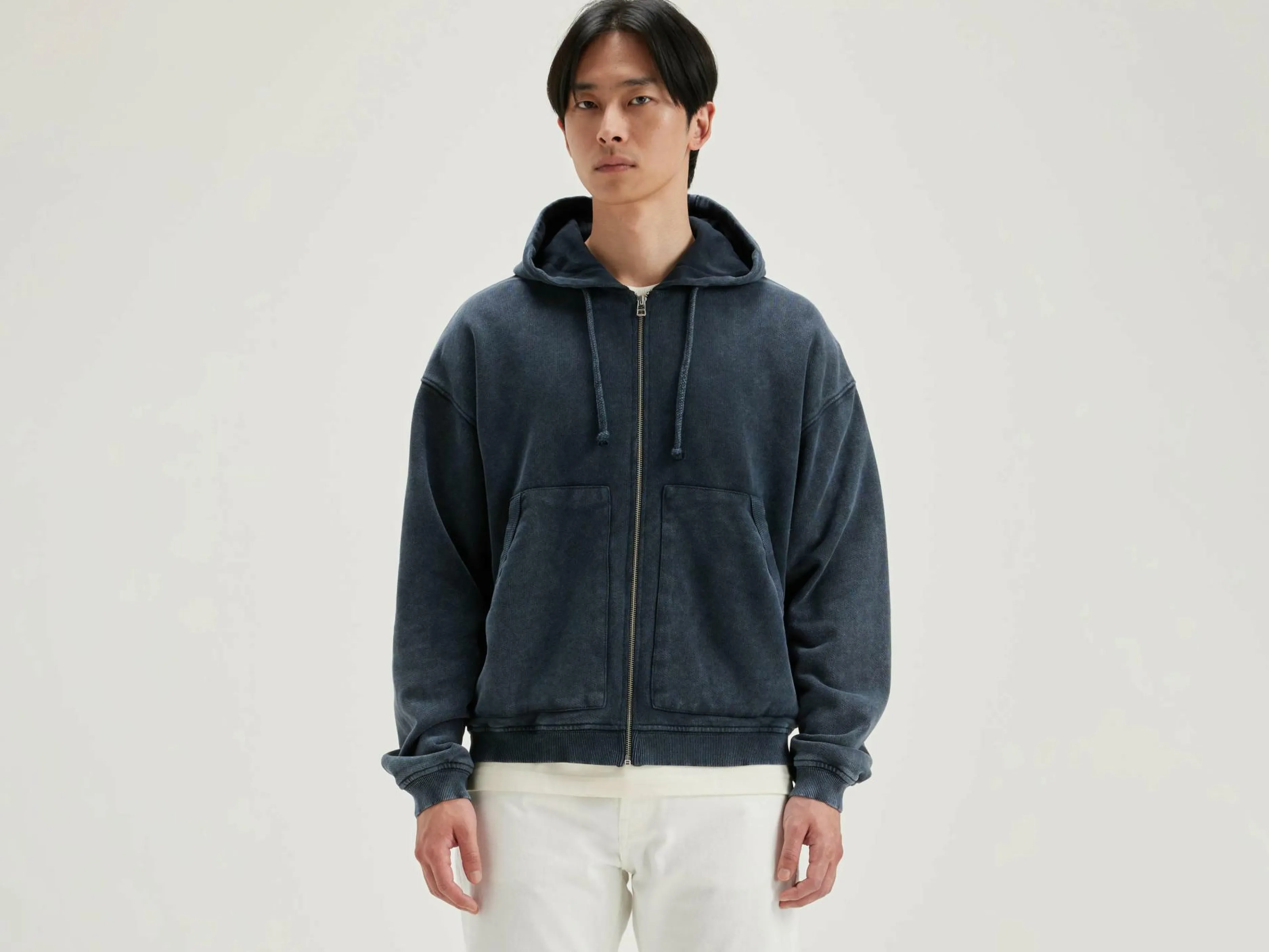 Sweatshirts-Bellerose Sweatshirt à Capuche Zippé Falkon Black blue