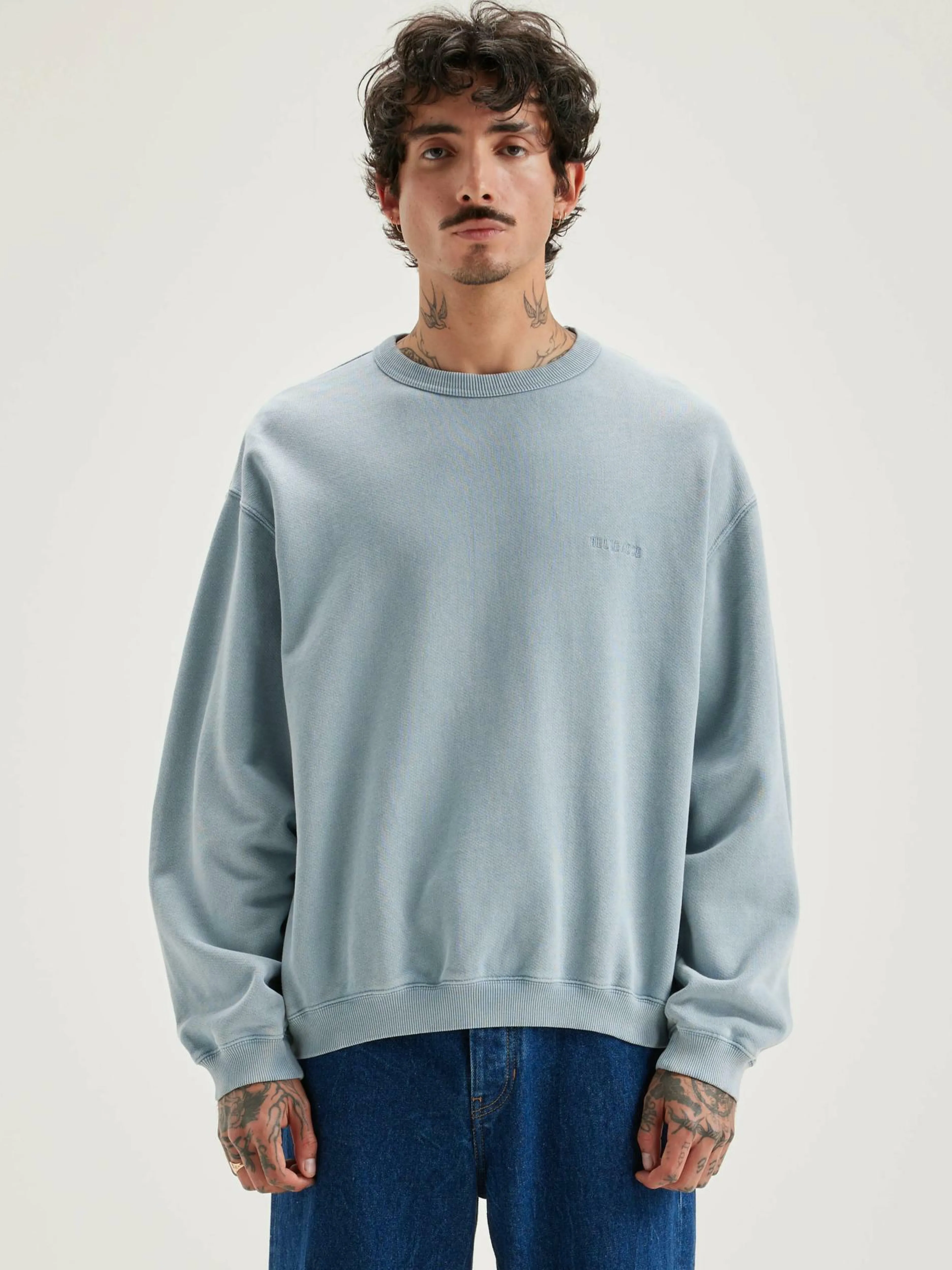 Sweatshirts-Bellerose Sweatshirt Col Rond Fabien Chambray