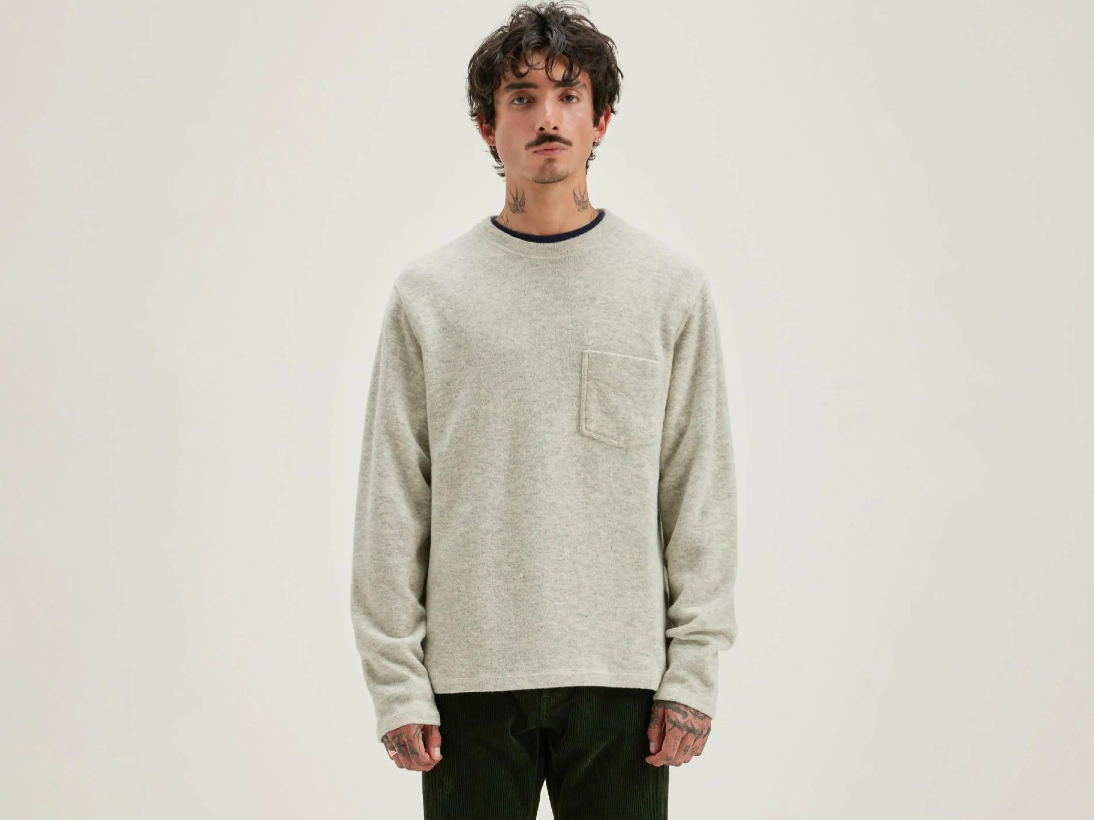Sweatshirts-Bellerose Sweatshirt Col Rond Velo Heather grey