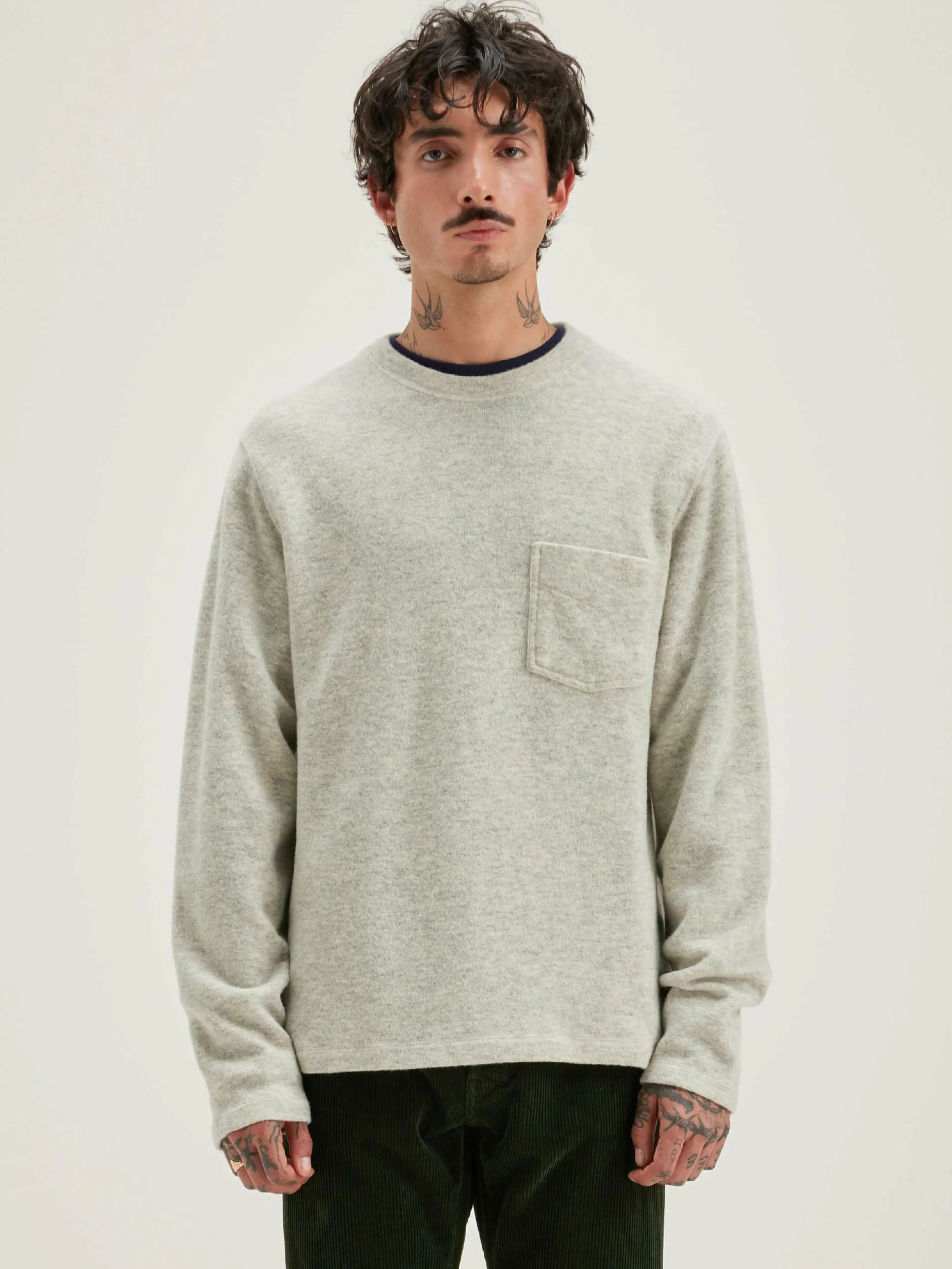 Sweatshirts-Bellerose Sweatshirt Col Rond Velo Heather grey