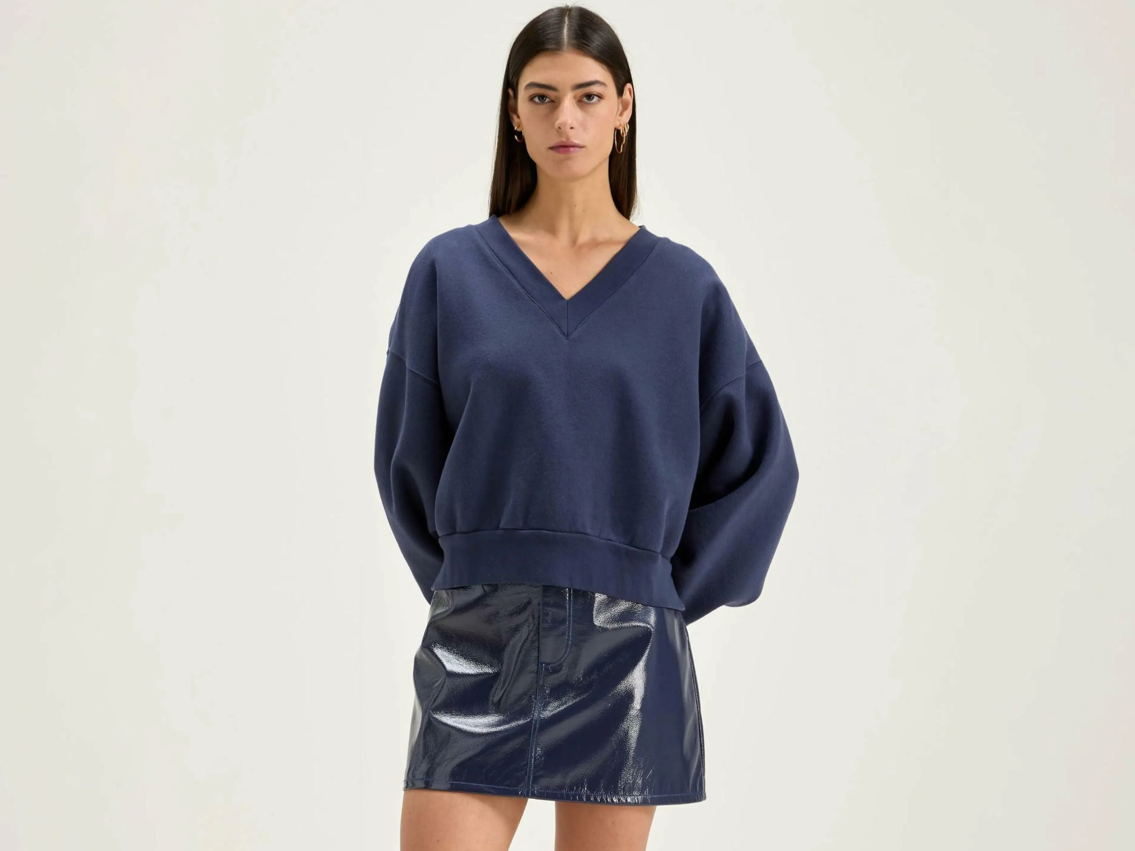 Sweatshirts-Bellerose Sweatshirt Col V Varola Naval