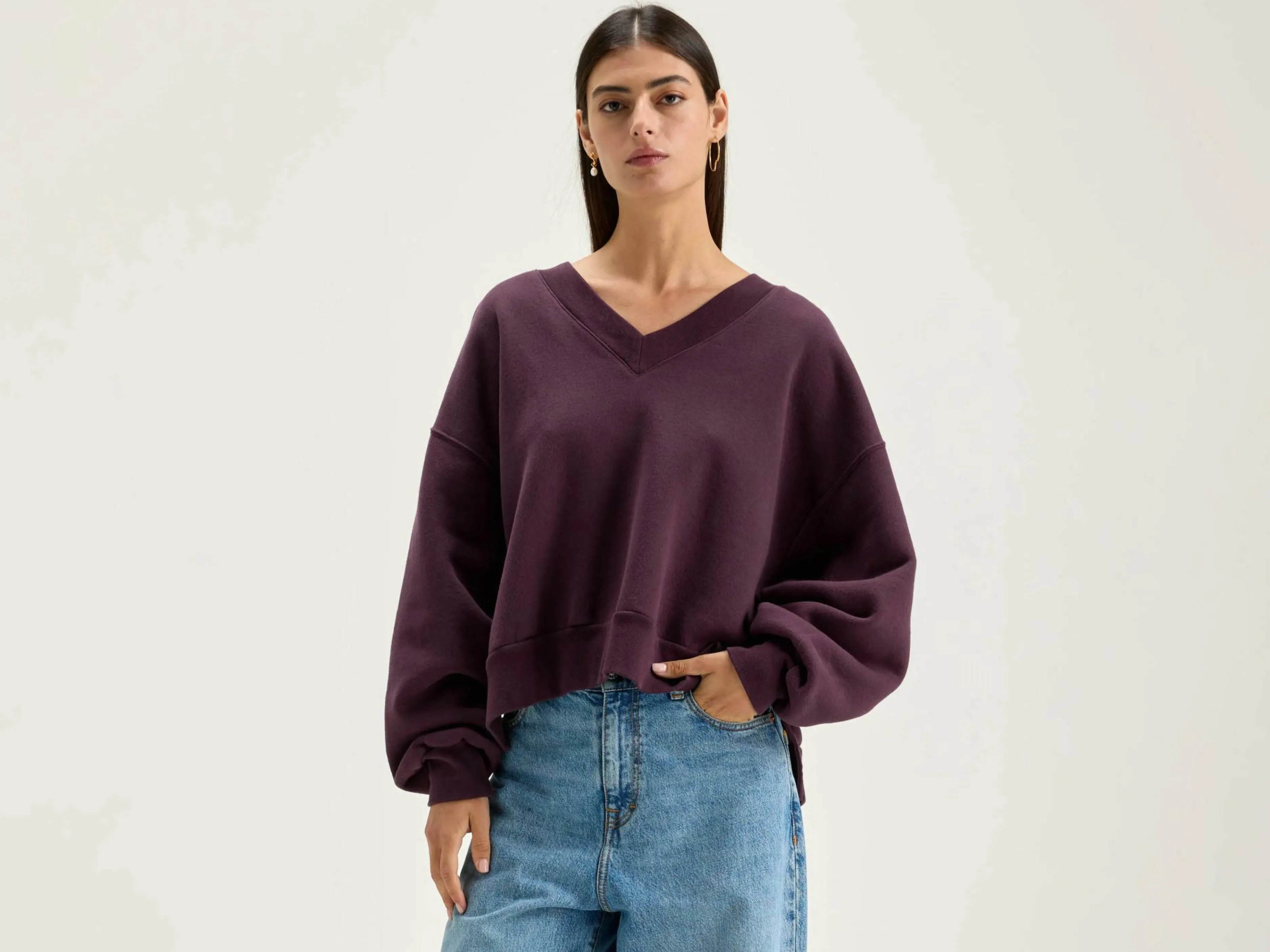 Sweatshirts-Bellerose Sweatshirt Col V Varola Wine