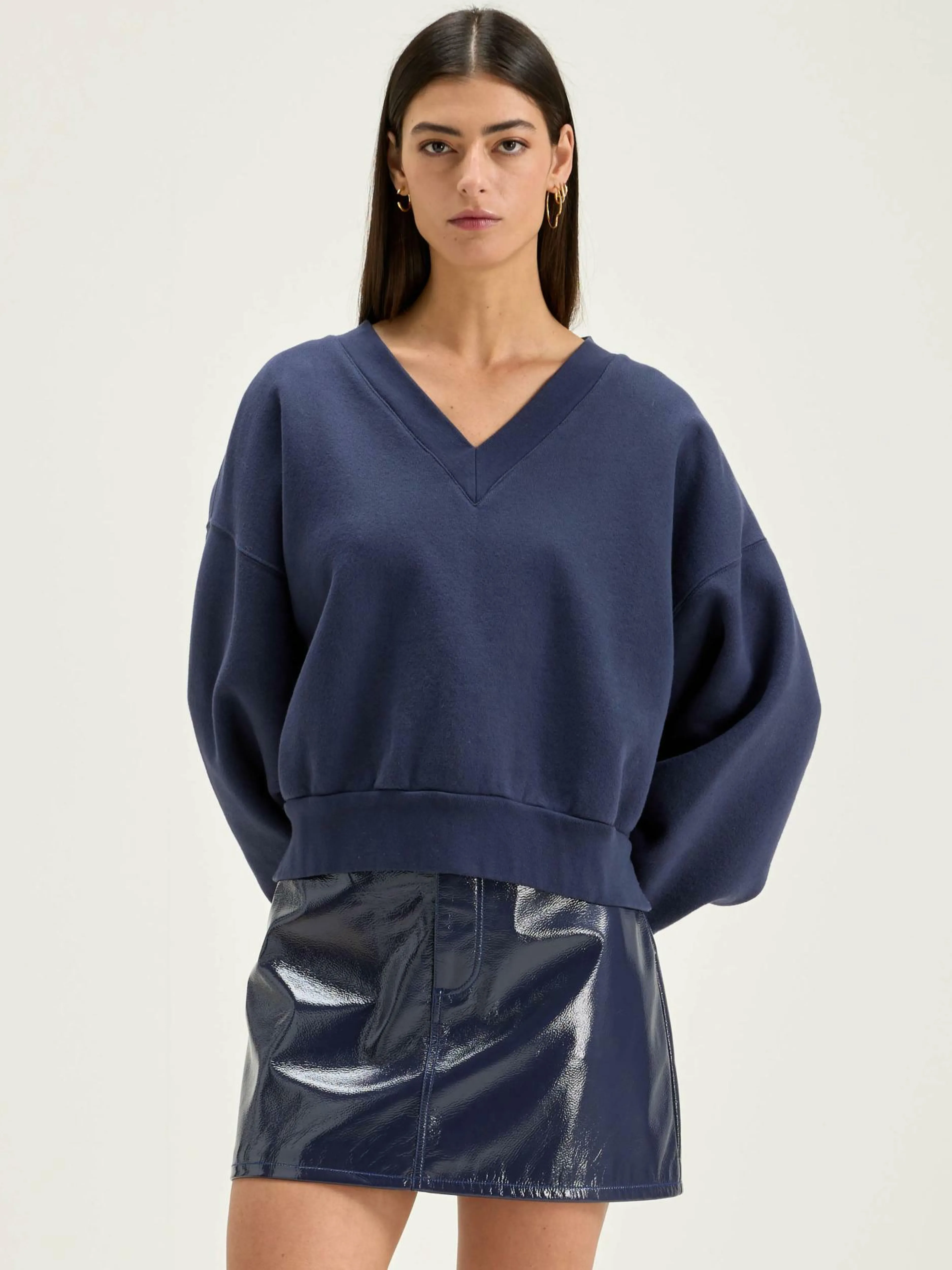Sweatshirts-Bellerose Sweatshirt Col V Varola Naval