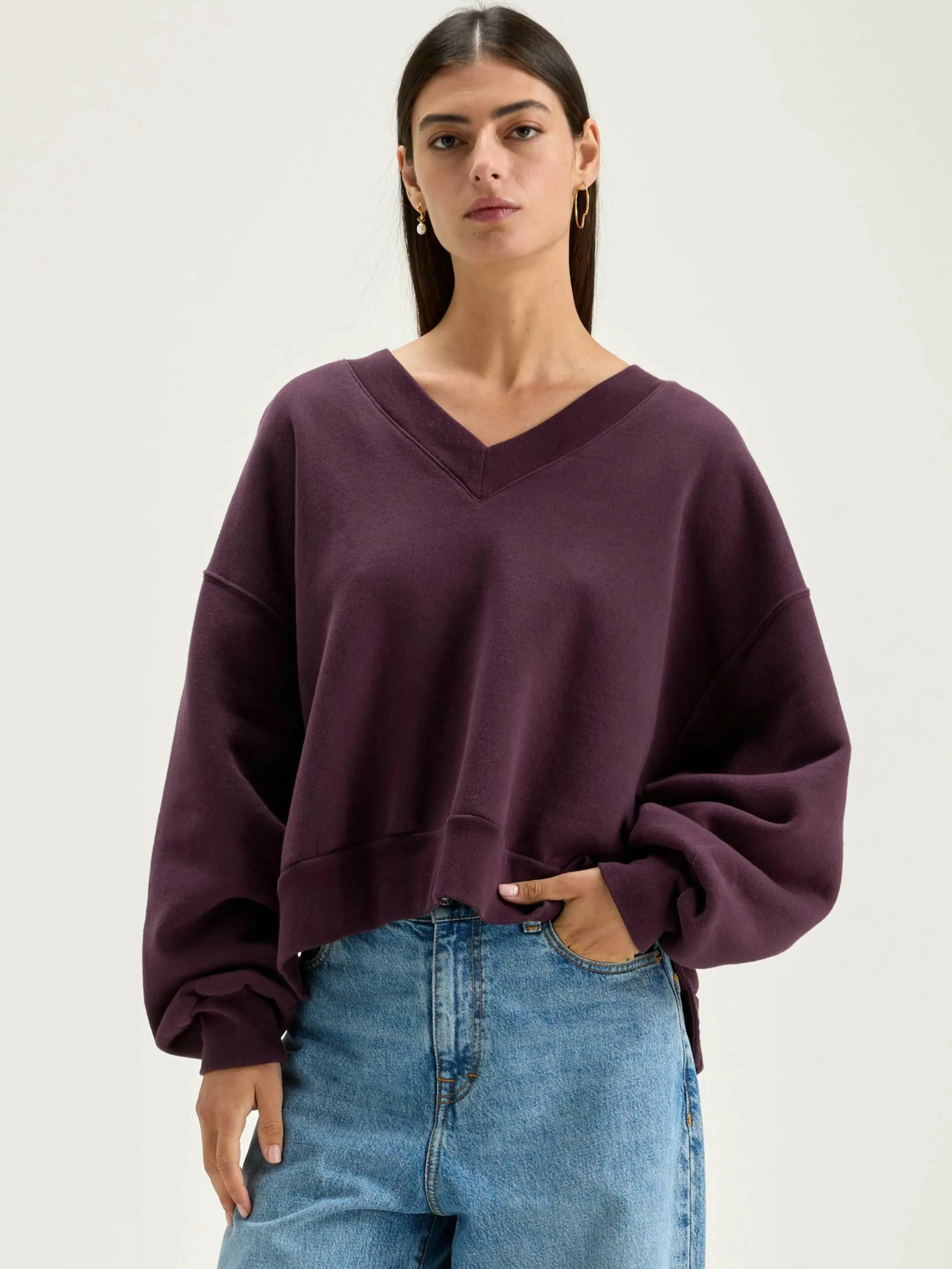Sweatshirts-Bellerose Sweatshirt Col V Varola Wine