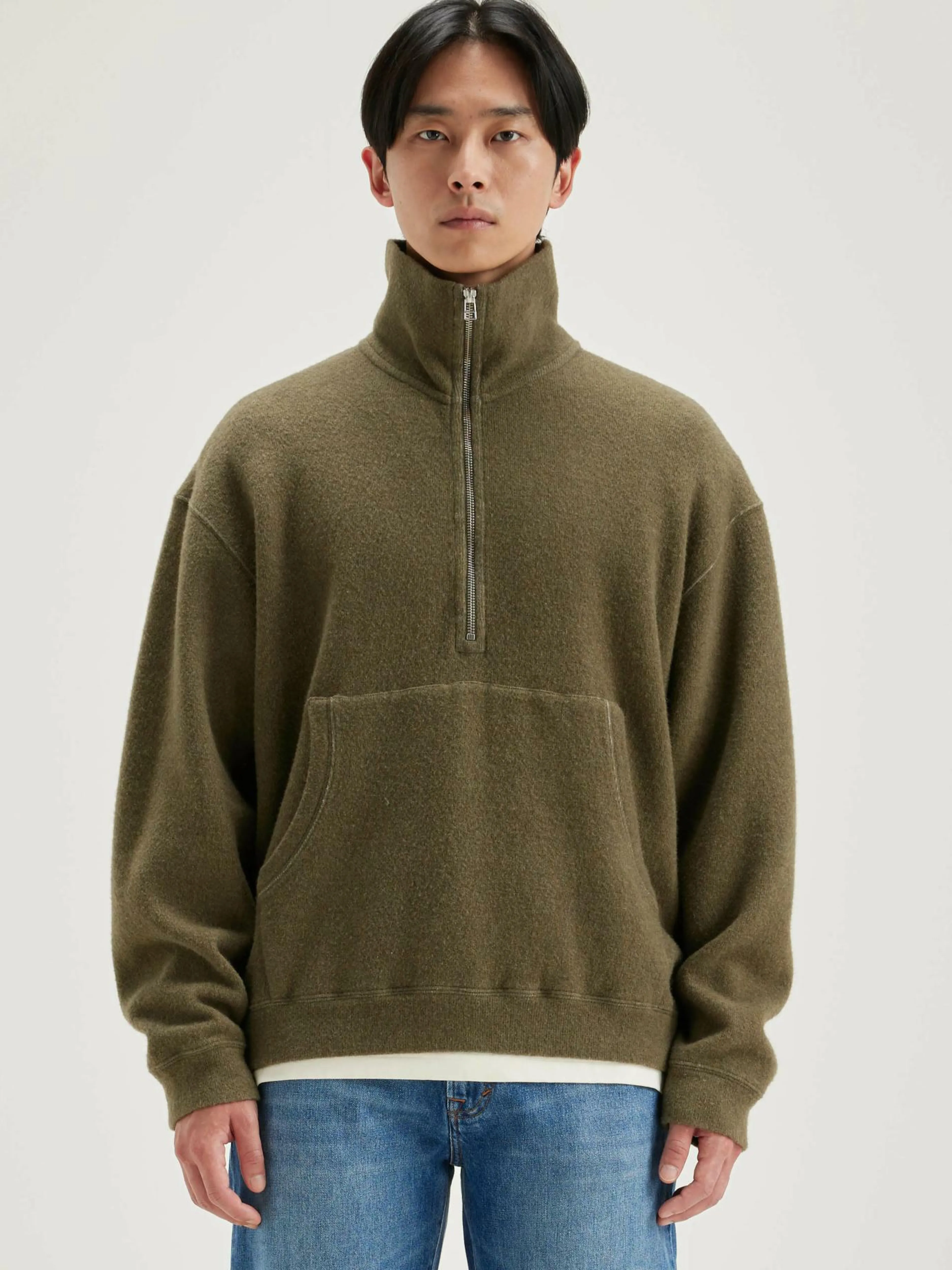 Sweatshirts-Bellerose Sweatshirt Col Zippé Mabro Military