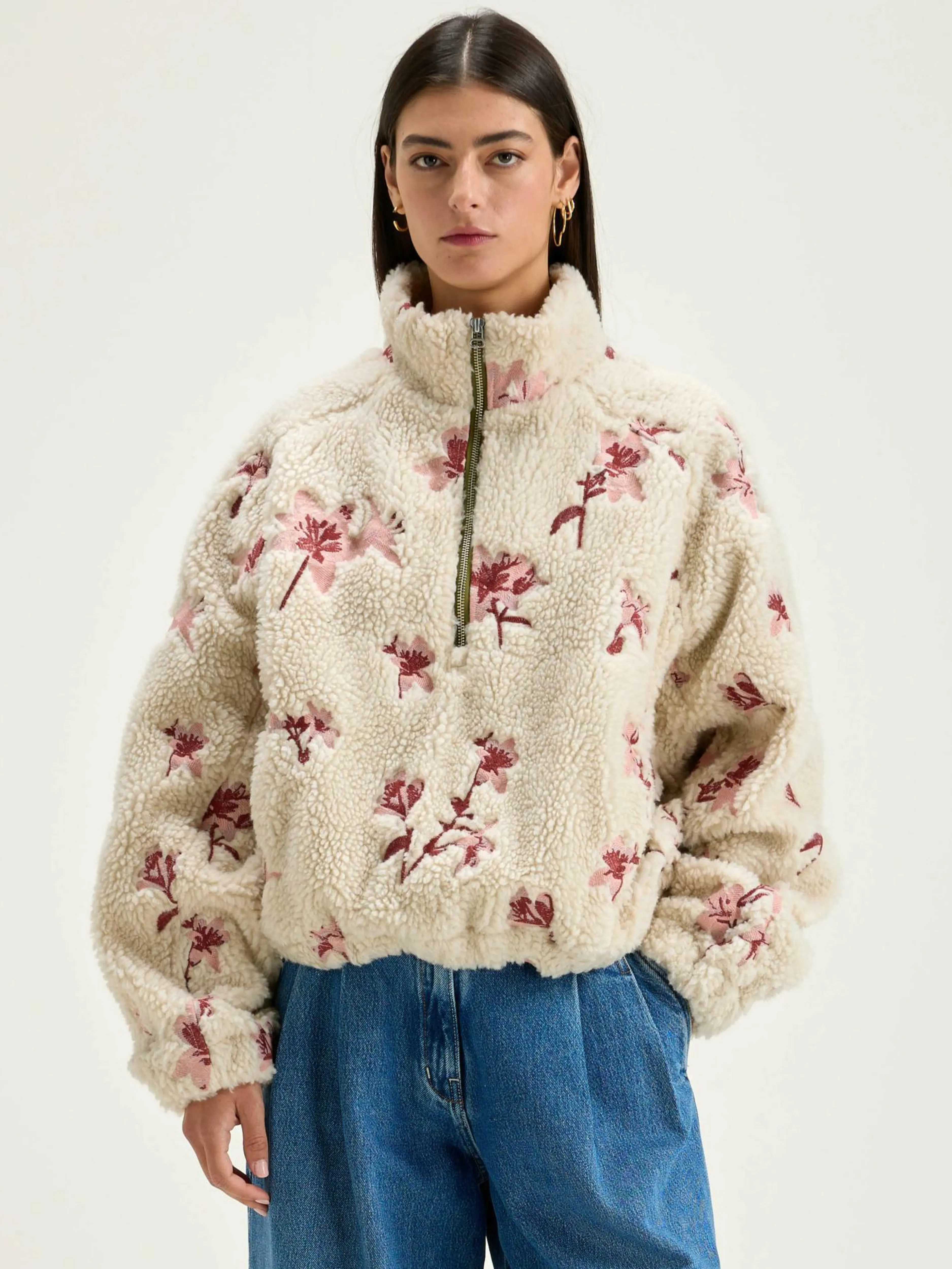 Sweatshirts-Bellerose Sweatshirt Teddy Alixe Ecru