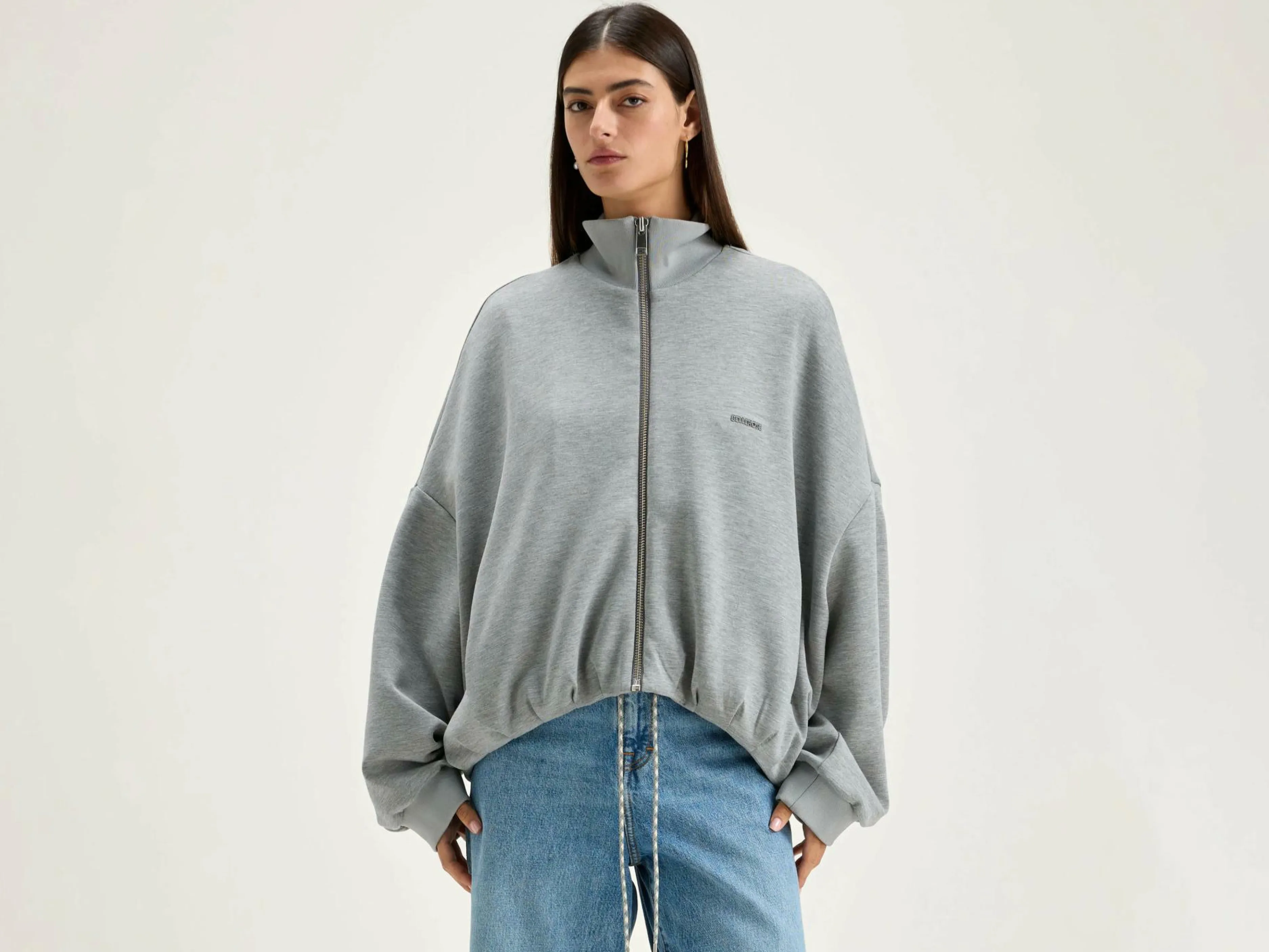 Sweatshirts-Bellerose Sweatshirt Zippé Tallis Heather grey