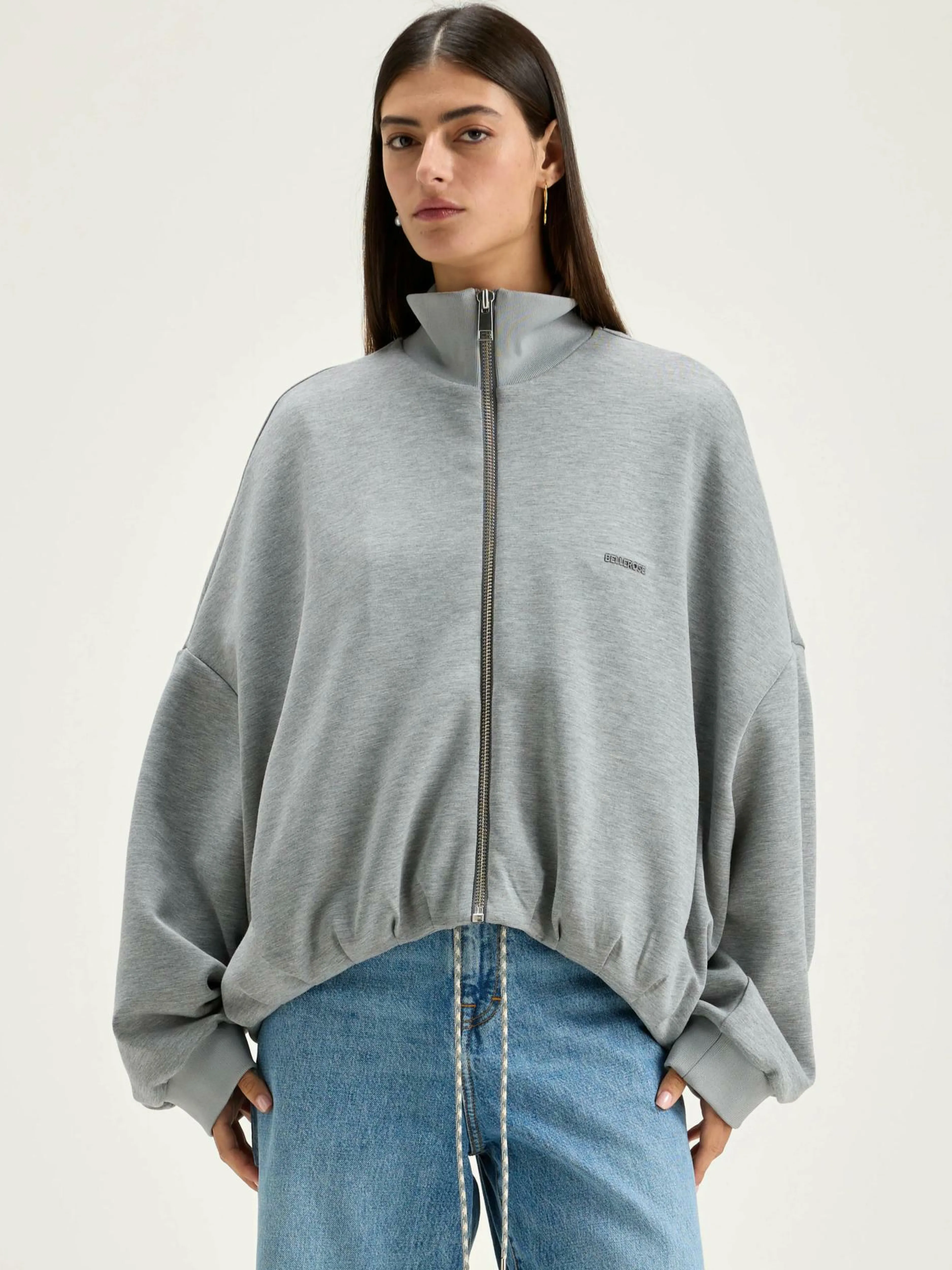 Sweatshirts-Bellerose Sweatshirt Zippé Tallis Heather grey