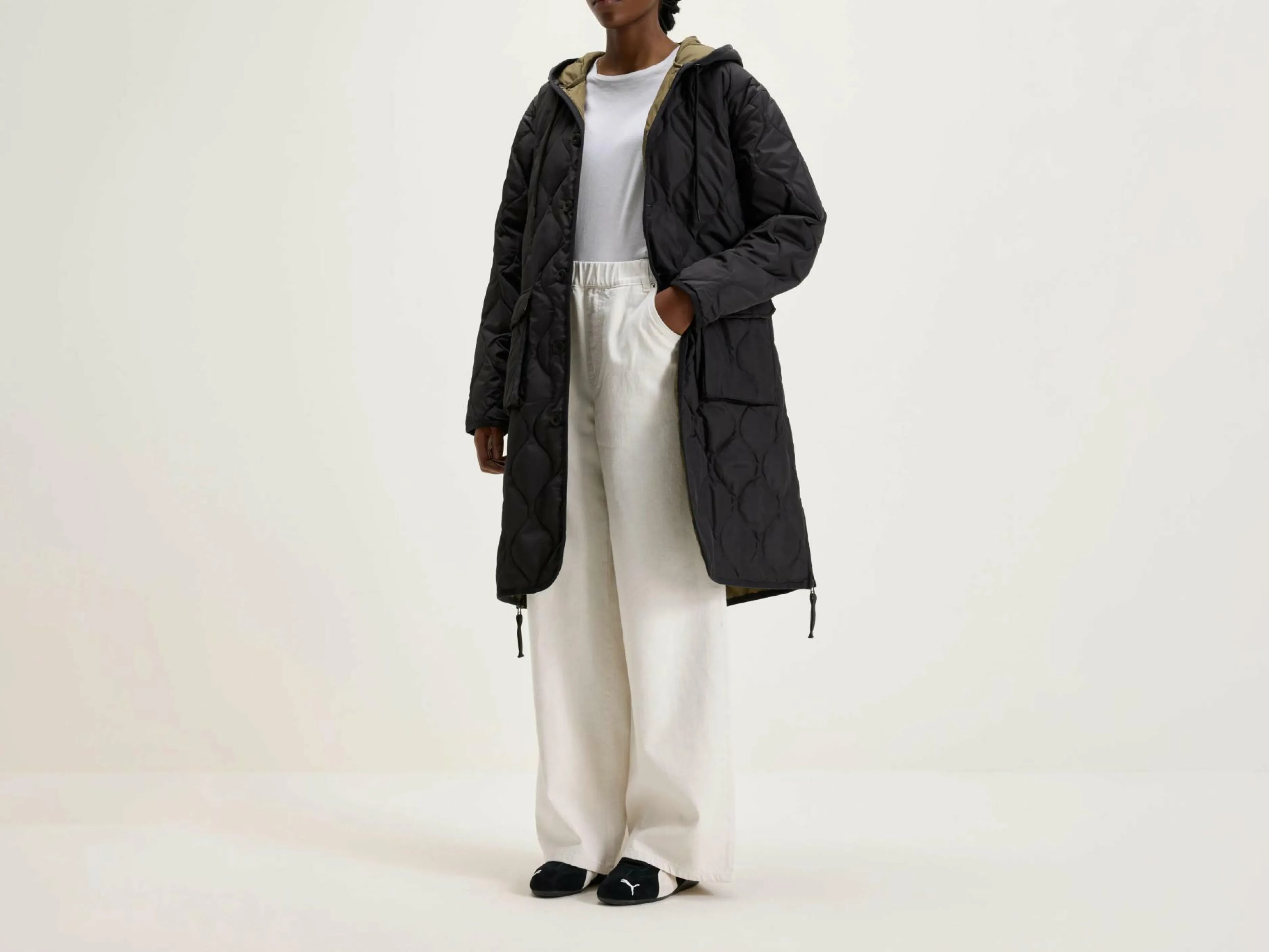 Manteaux & Vestes-Taion Long Manteau Militaire à Capuche