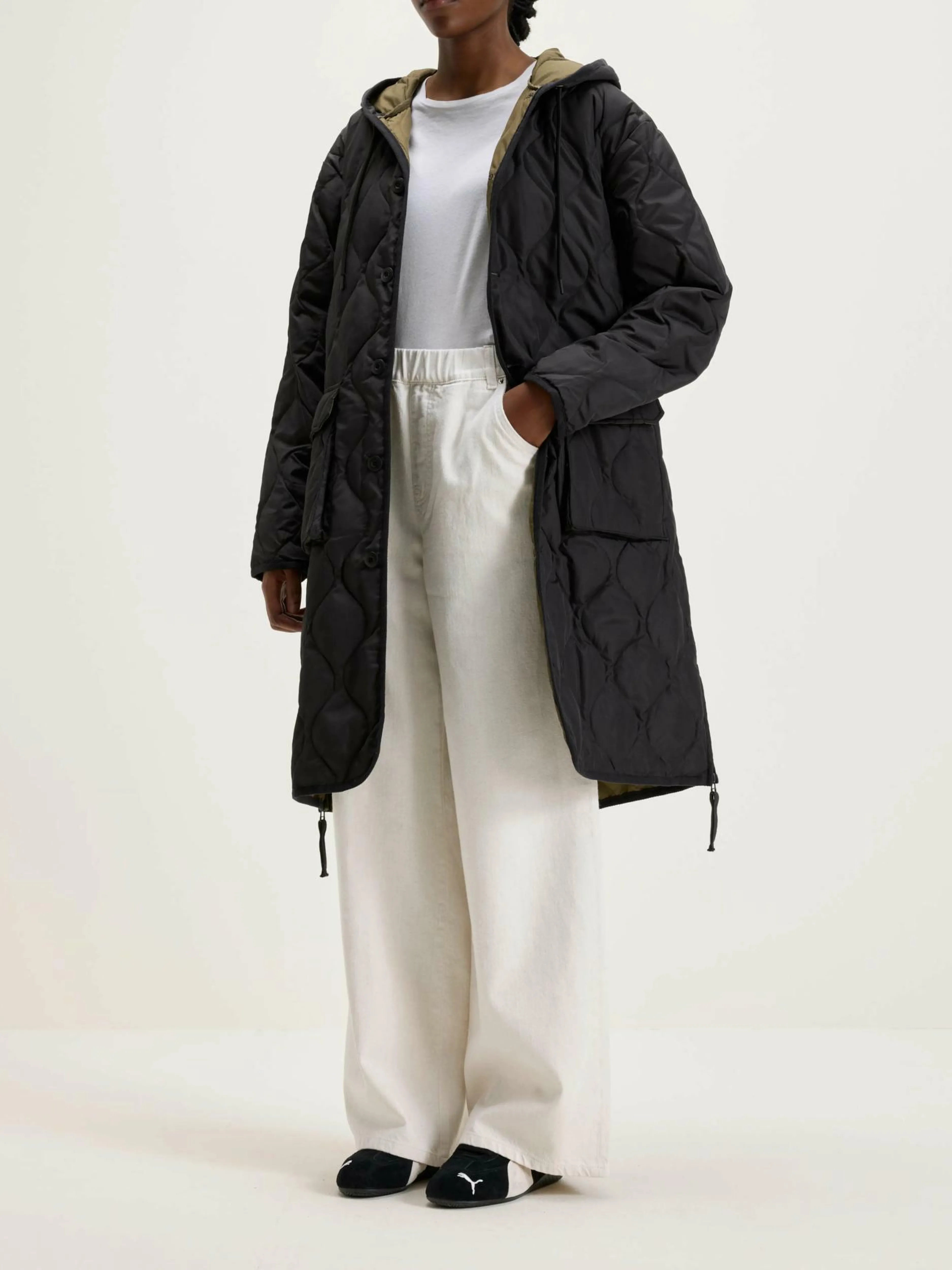 Manteaux & Vestes-Taion Long Manteau Militaire à Capuche