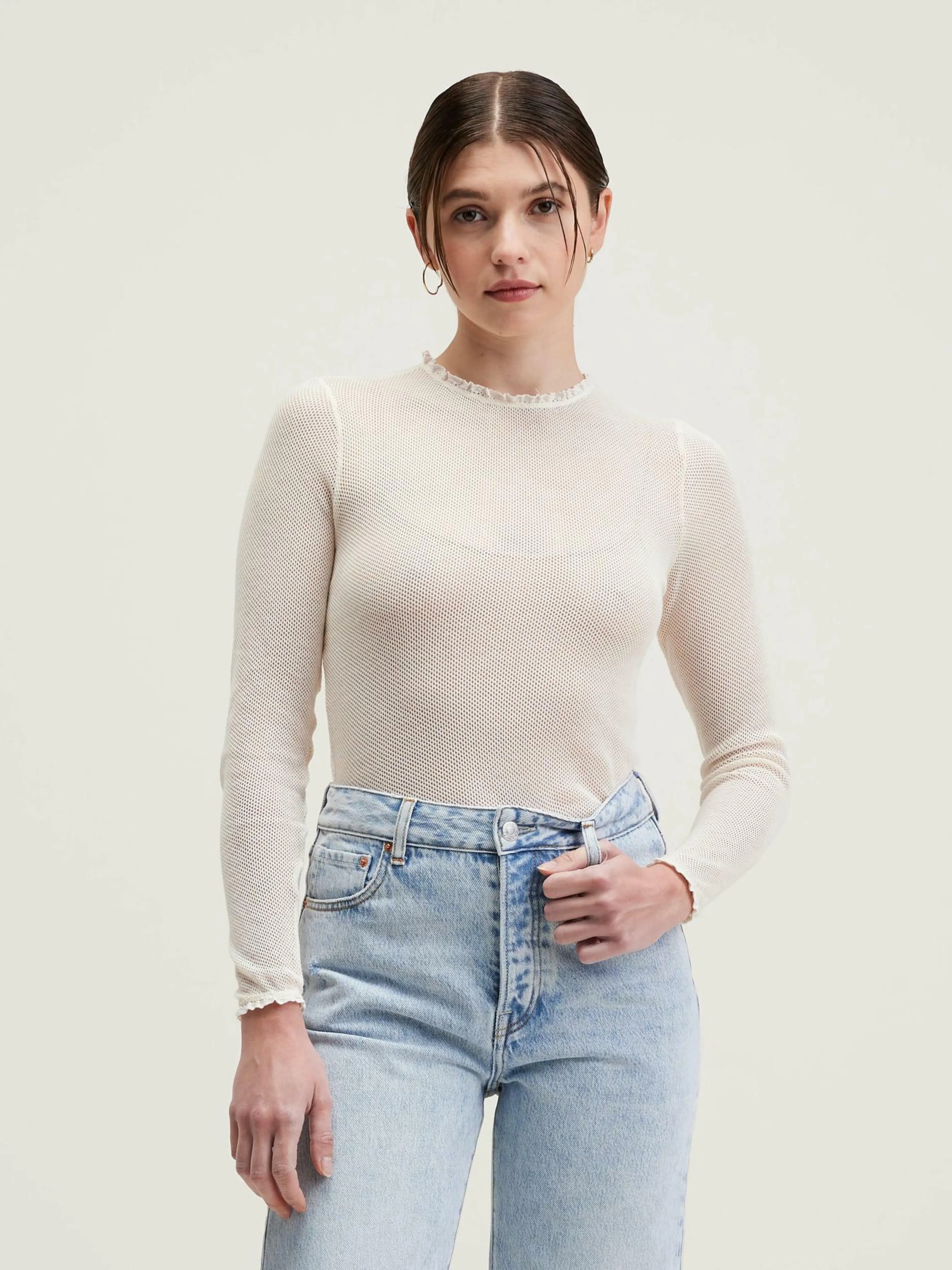 T-Shirts & Tops-Bellerose T-shirt à Manches Longues Vibke Cream