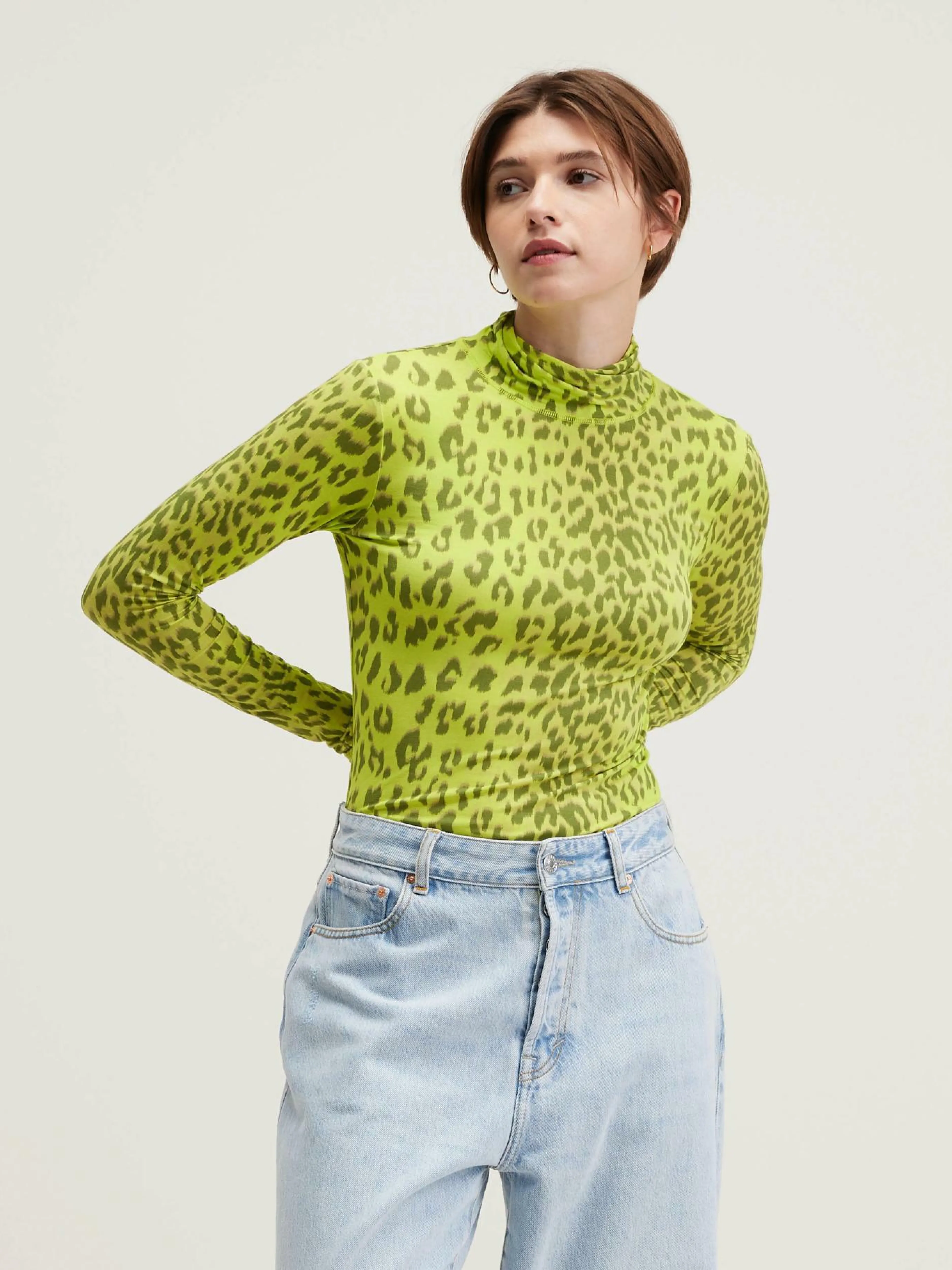 T-Shirts & Tops-Bellerose T-shirt Col Montant Vinny Fluo