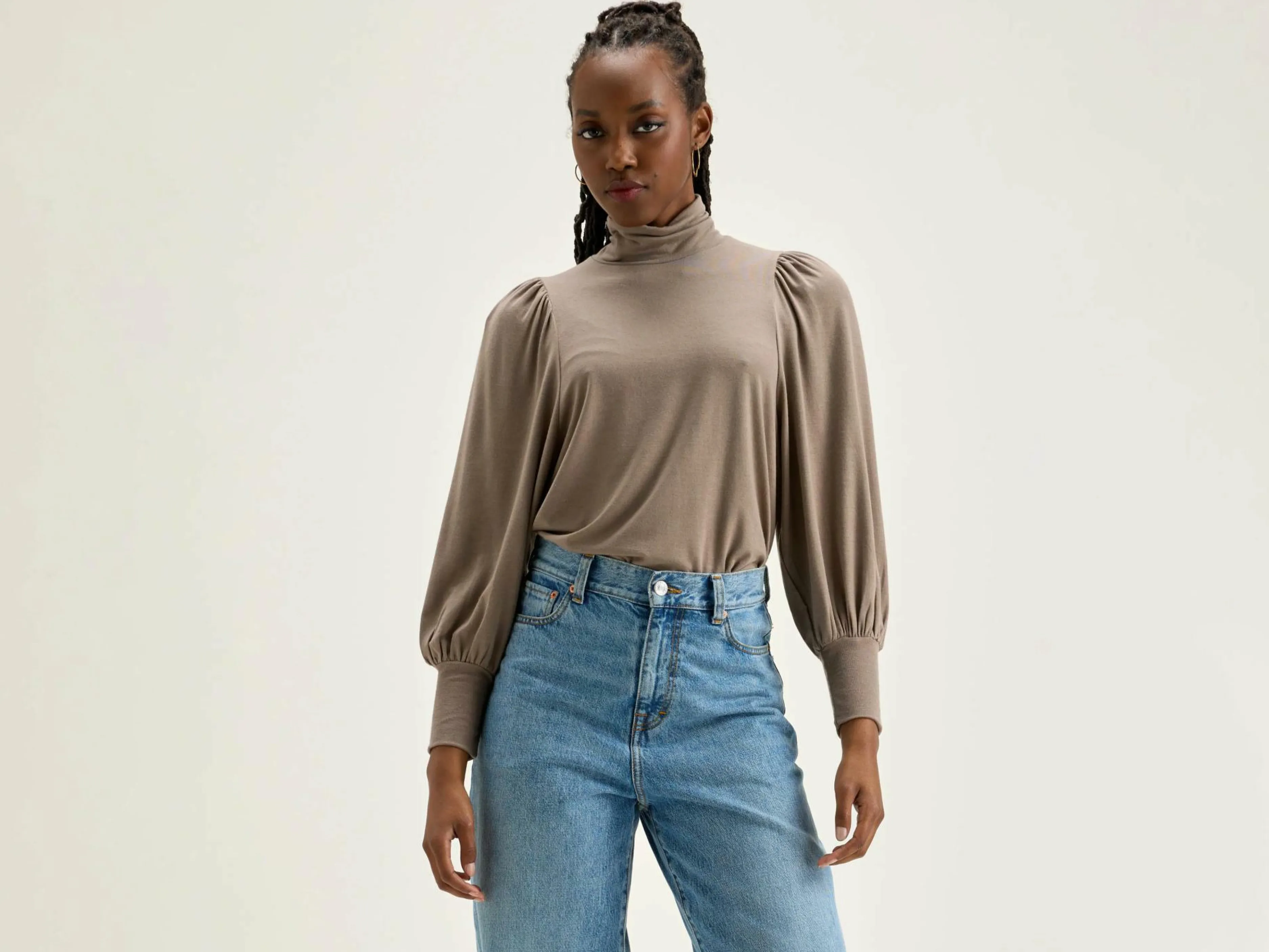 T-Shirts & Tops-Bellerose T-shirt Col Roulé Vazo Dust