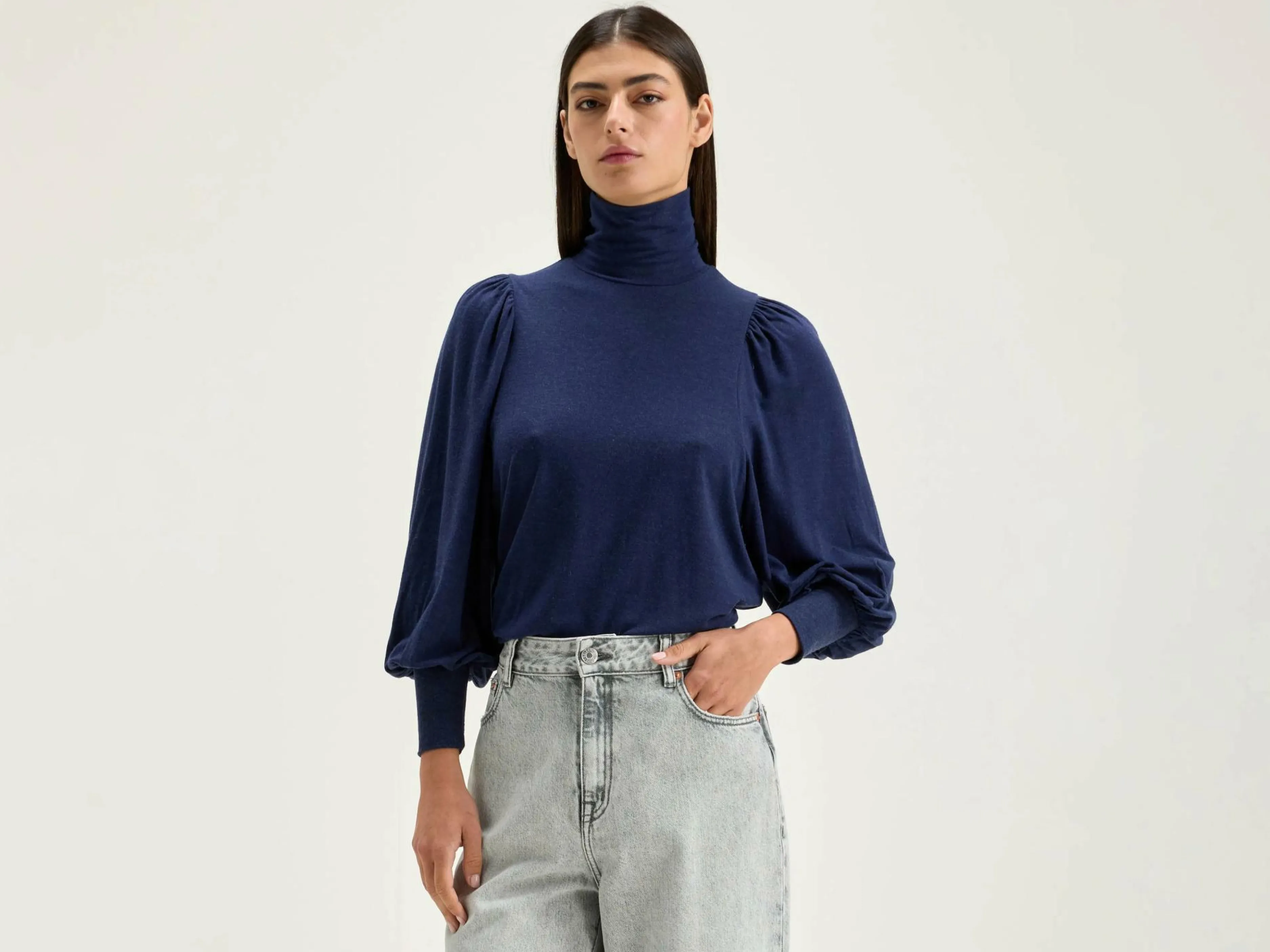T-Shirts & Tops-Bellerose T-shirt Col Roulé Vazo Naval