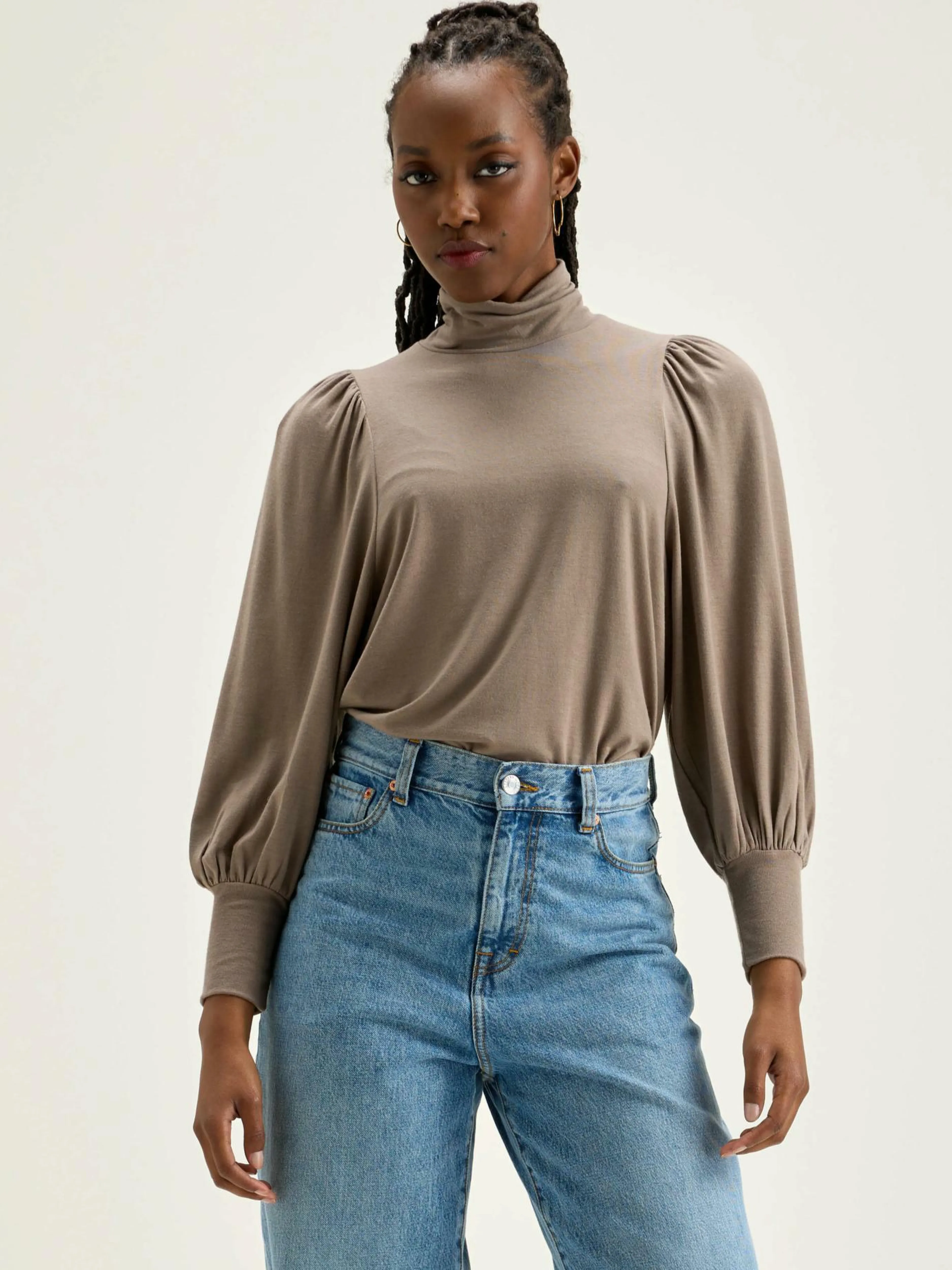 T-Shirts & Tops-Bellerose T-shirt Col Roulé Vazo Dust
