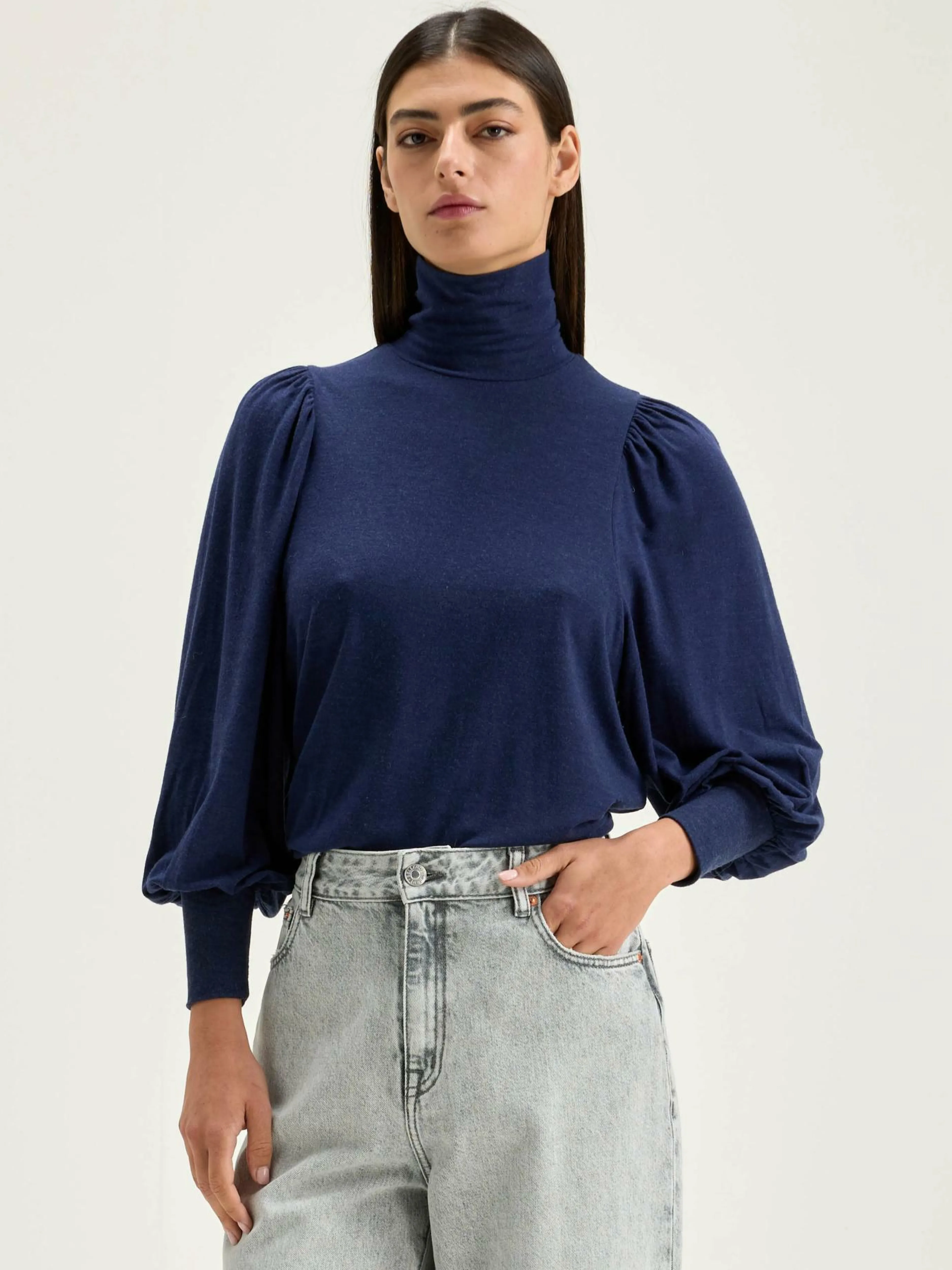 T-Shirts & Tops-Bellerose T-shirt Col Roulé Vazo Naval
