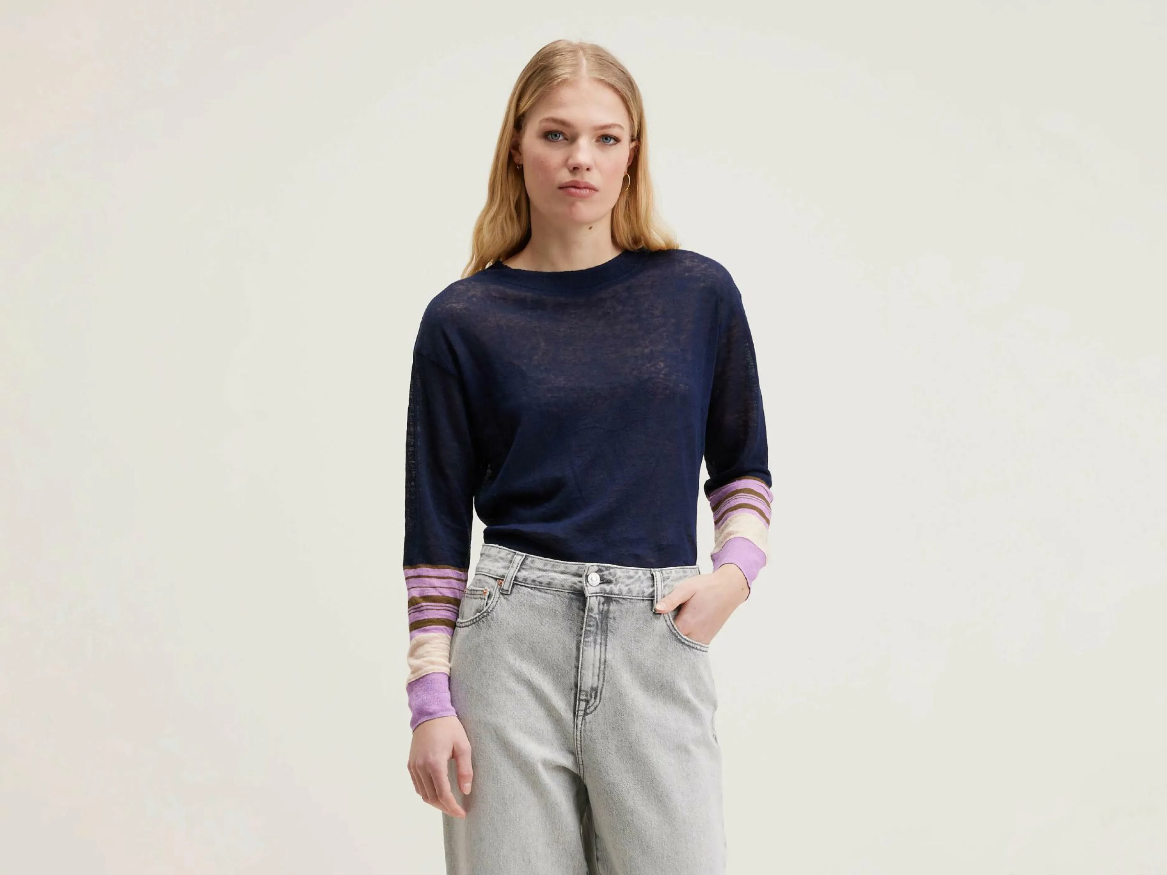 T-Shirts & Tops-Bellerose T-shirt Décontracté Senia Bonbon / Naval
