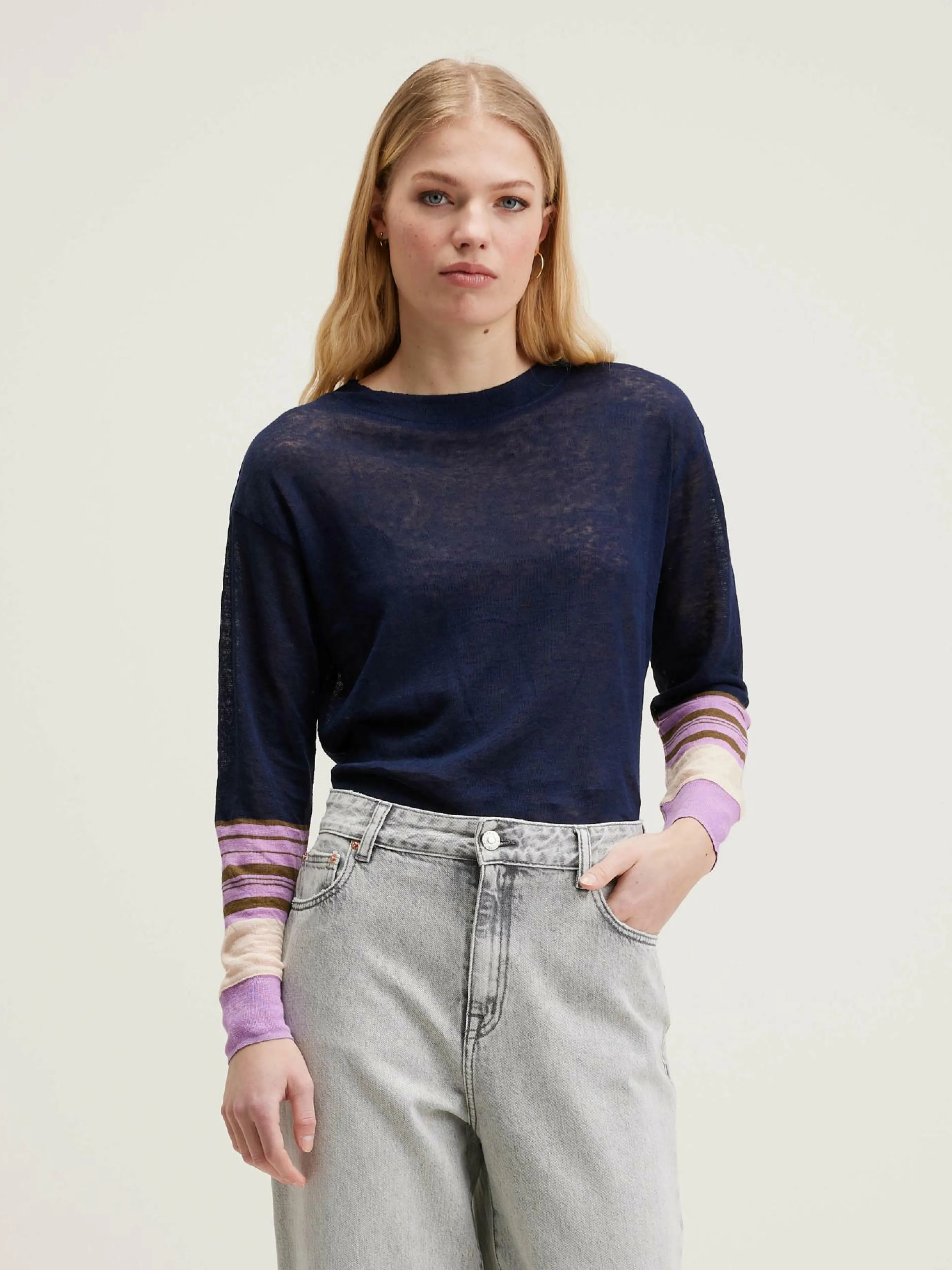T-Shirts & Tops-Bellerose T-shirt Décontracté Senia Bonbon / Naval