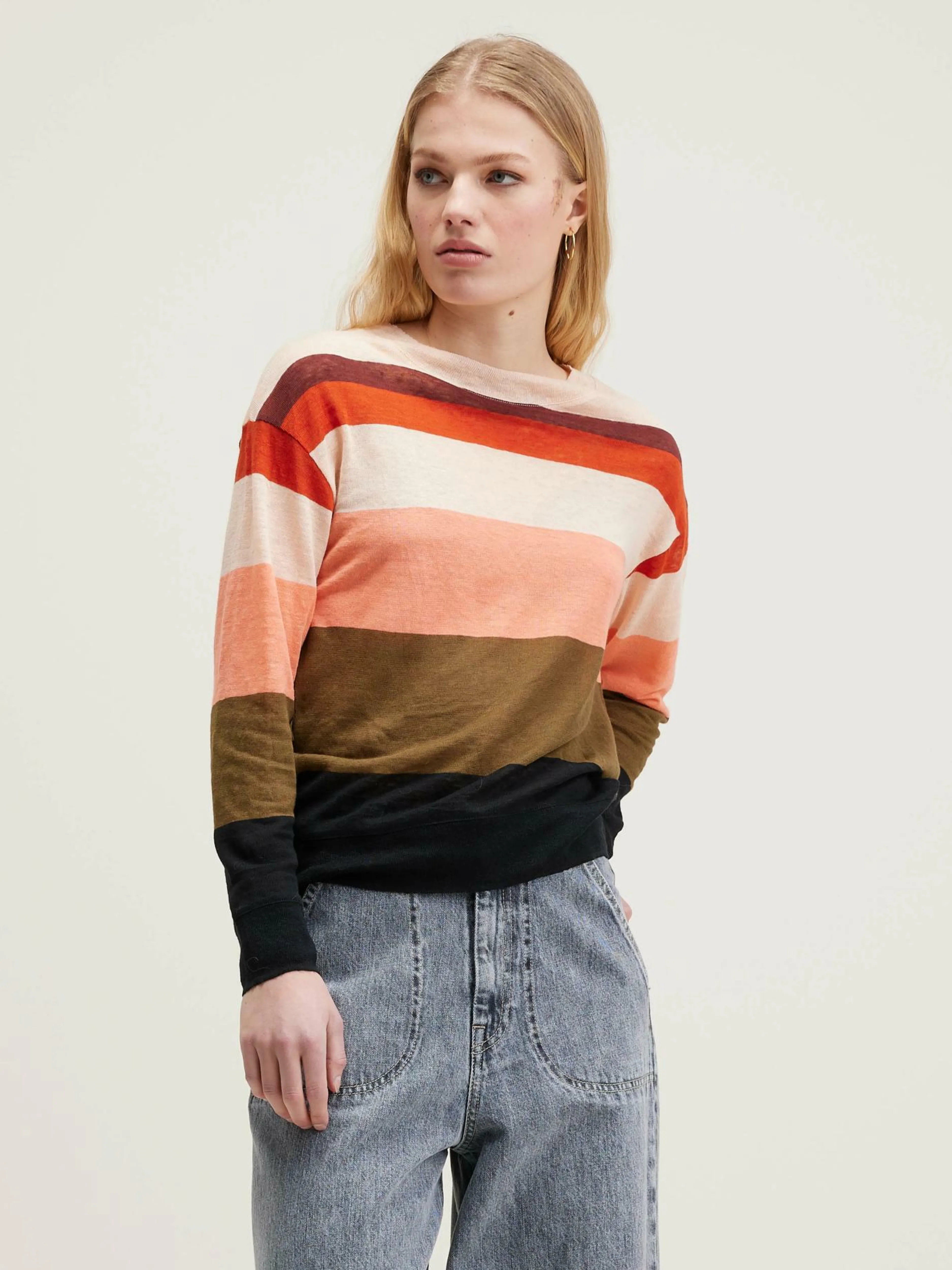 T-Shirts & Tops-Bellerose T-shirt Décontracté Senia Black beauty / Light rose / Military