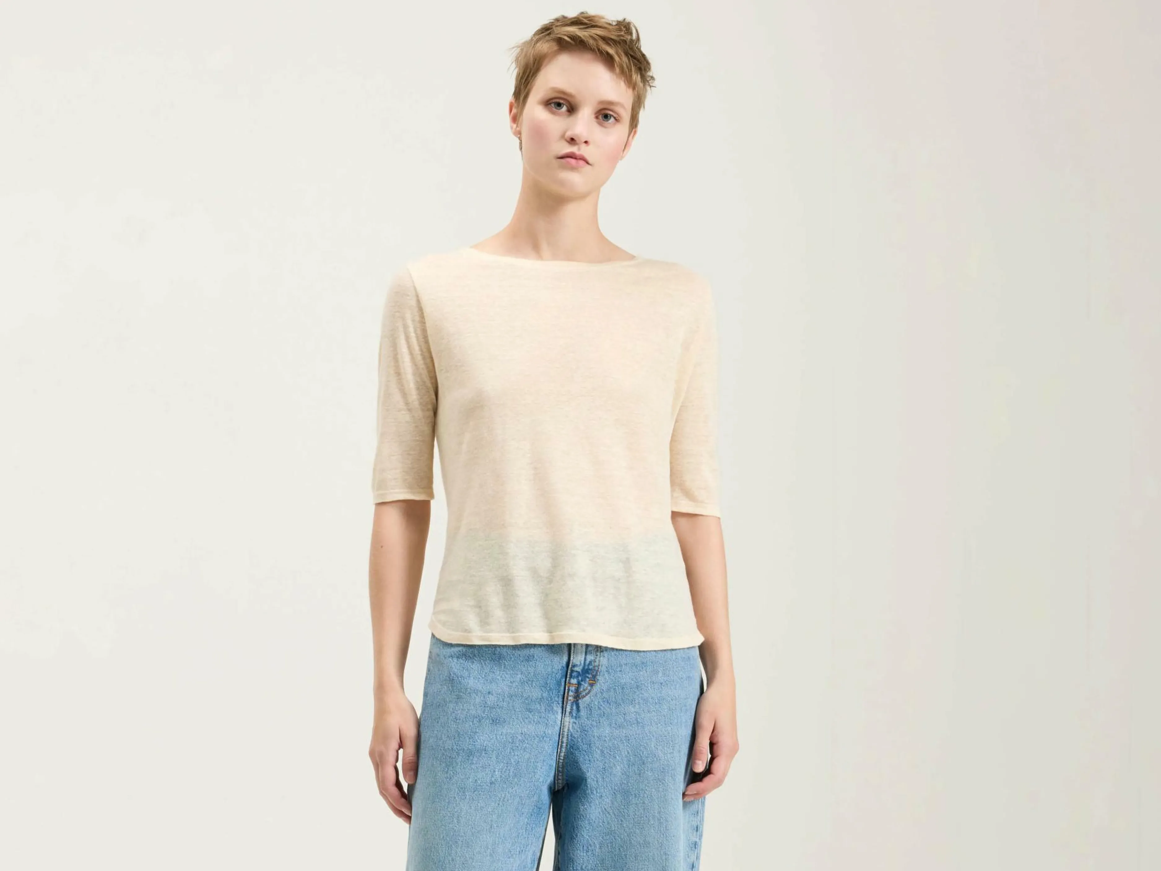T-Shirts & Tops-Bellerose T-shirt Slim Seas Ecru