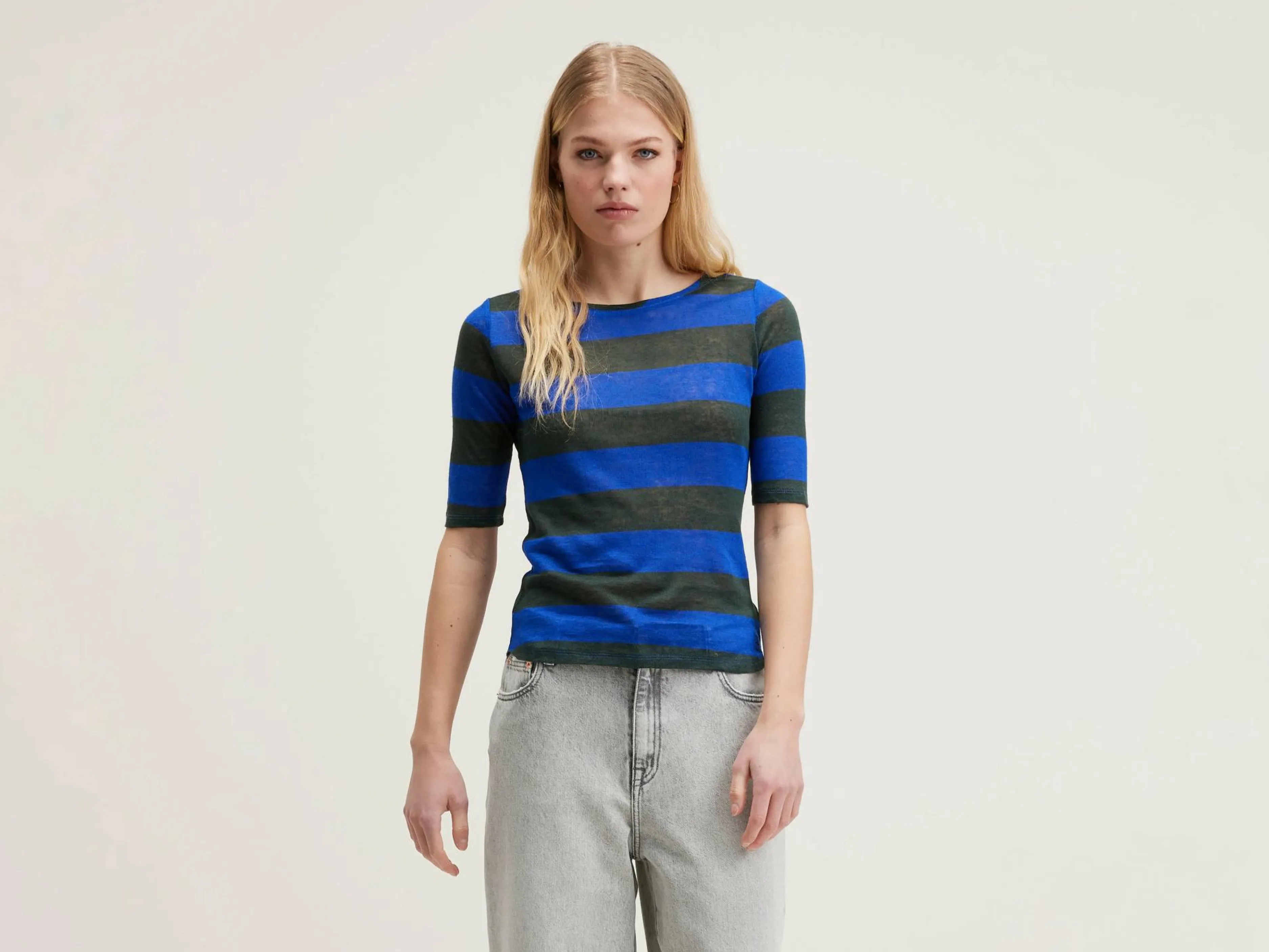 T-Shirts & Tops-Bellerose T-shirt Slim Seas Black beauty / True blue