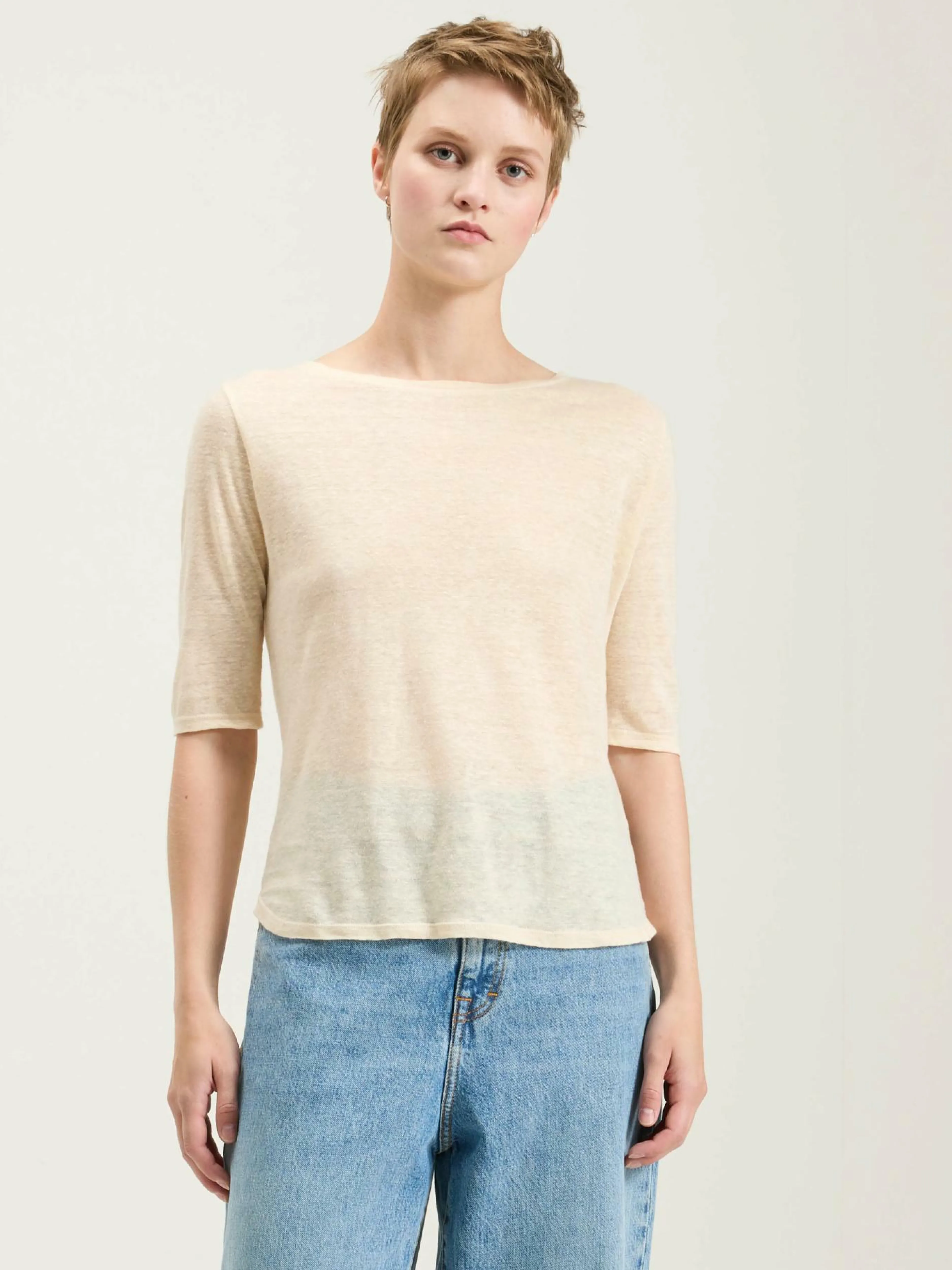 T-Shirts & Tops-Bellerose T-shirt Slim Seas Ecru