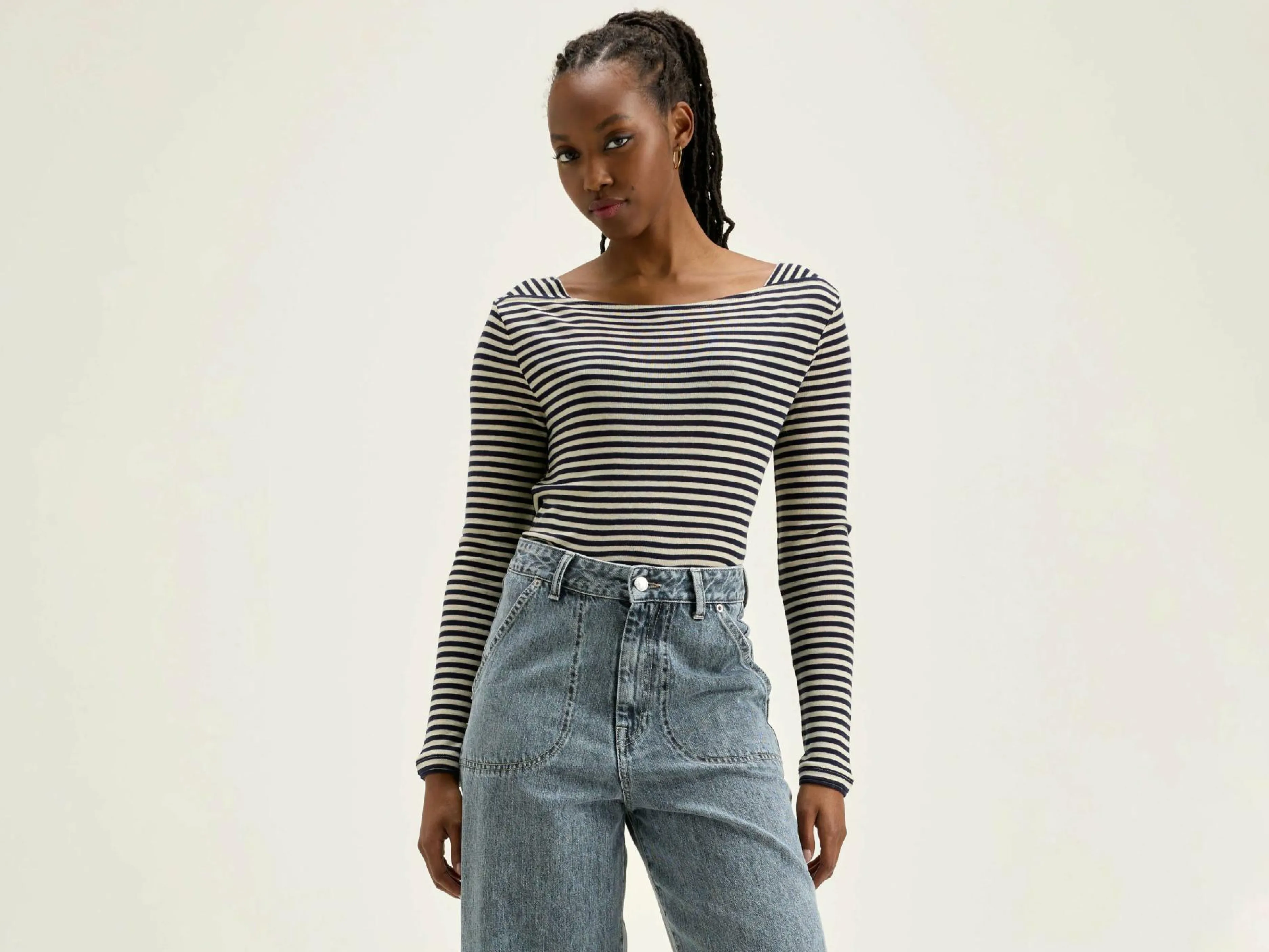 T-Shirts & Tops-Bellerose T-shirt Slim Veras Naval / Shell