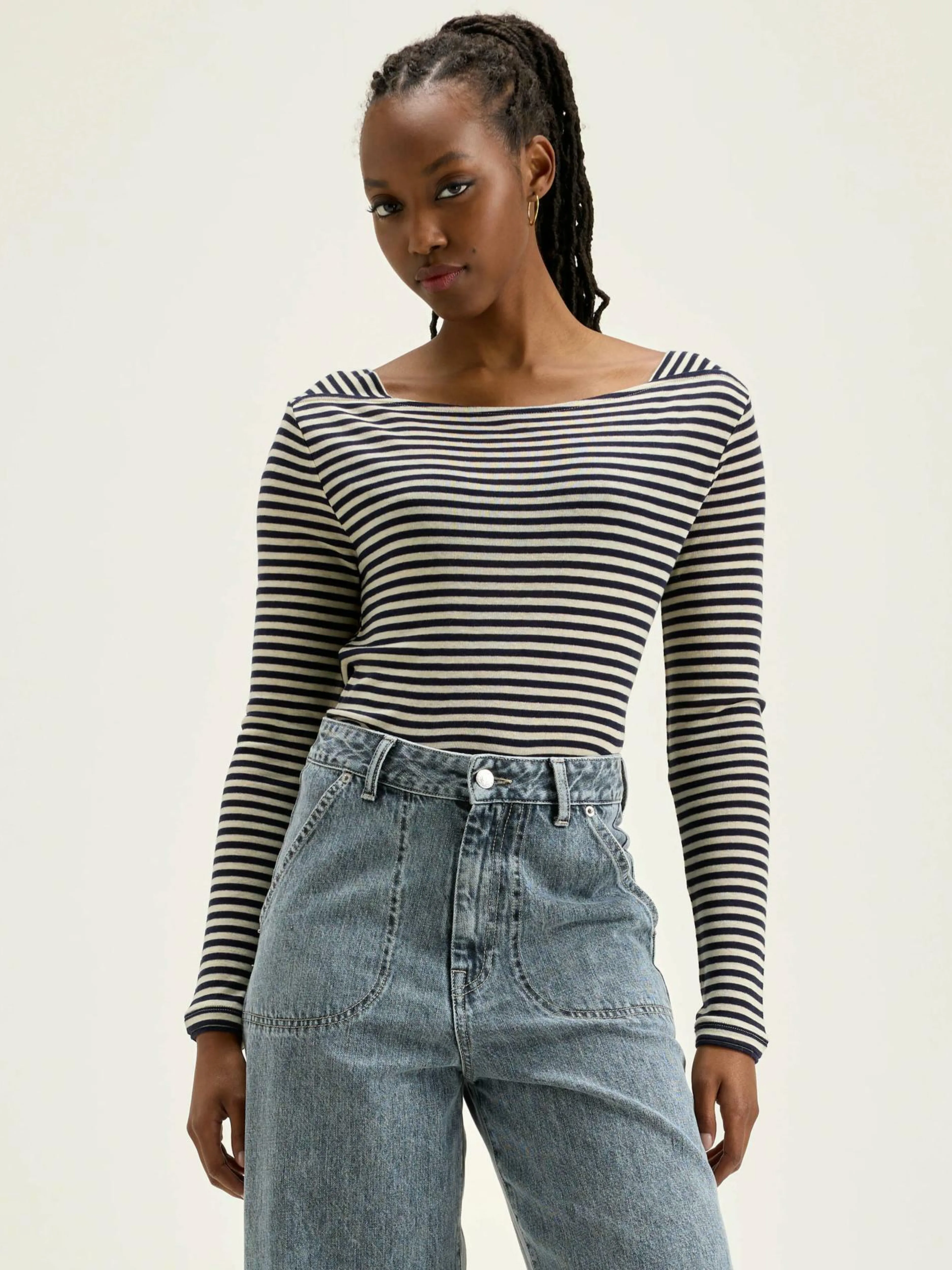 T-Shirts & Tops-Bellerose T-shirt Slim Veras Naval / Shell